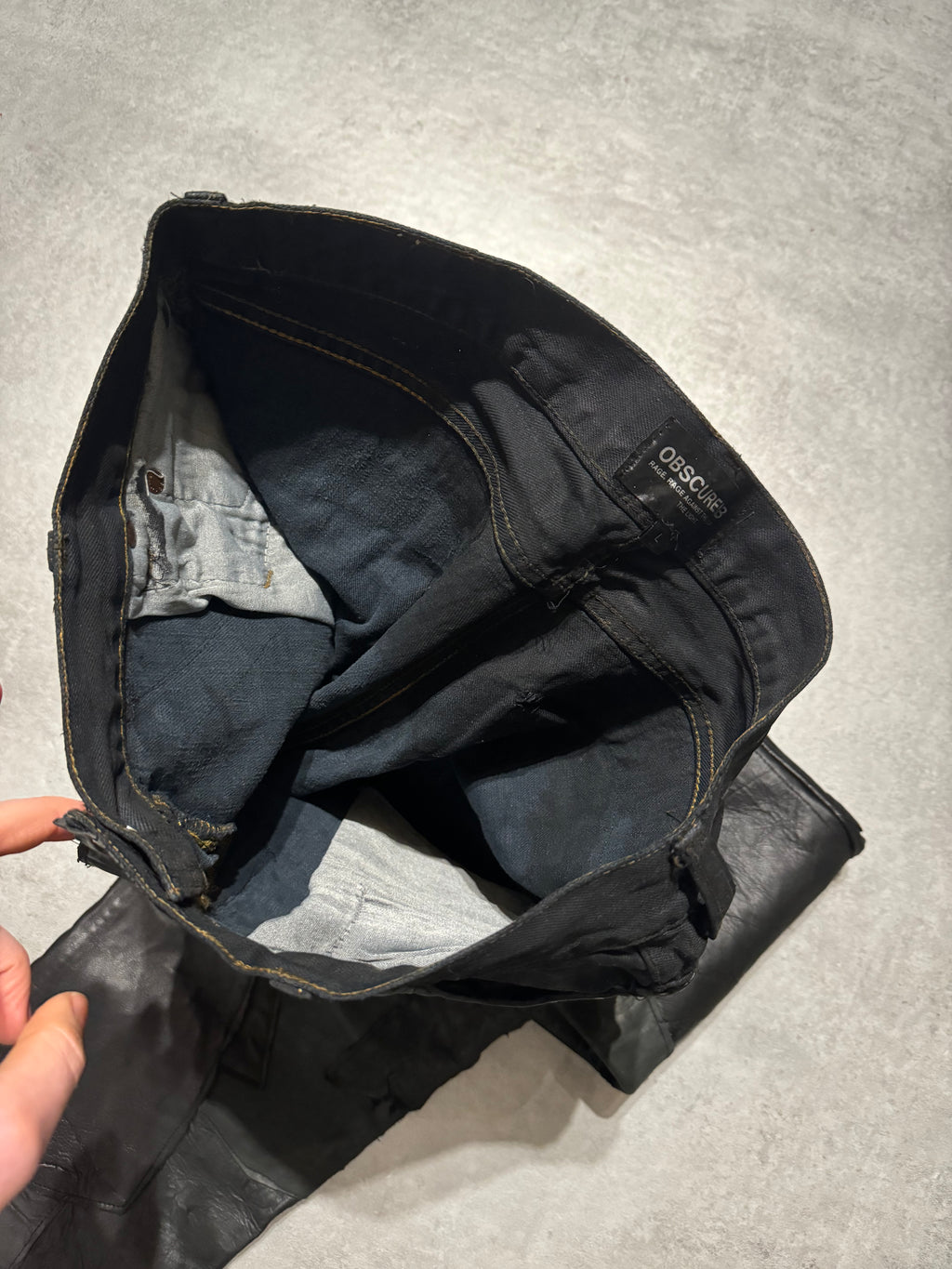 Artisanal Obscure Italian Lab Reworked Leather Crafted Black Pants (M/L) - 9
