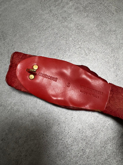 SS2005 Roberto Cavalli Blood Red Crocodile Leather Belt (OS)