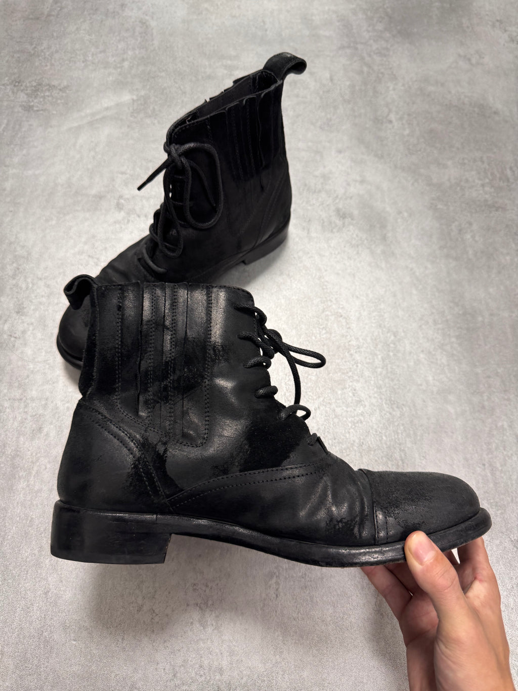 Dolce & Gabbana Brut Textures Leather Boots