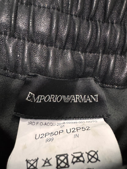 SS2016 Emporio Armani Black Leather Pants (XS)