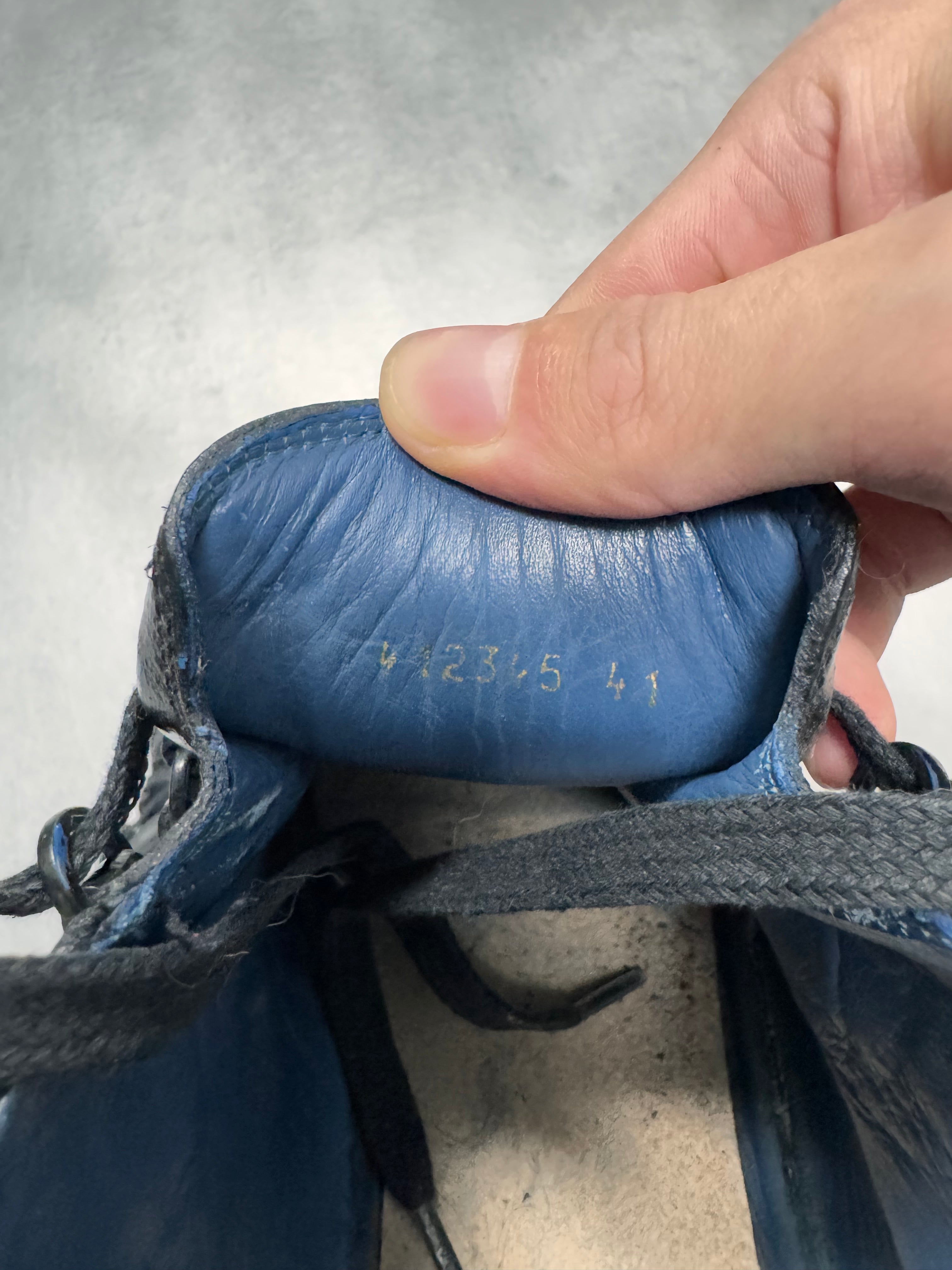 Balenciaga Arena High Hybrid Varnished Double Black Suede Leather Sneakers