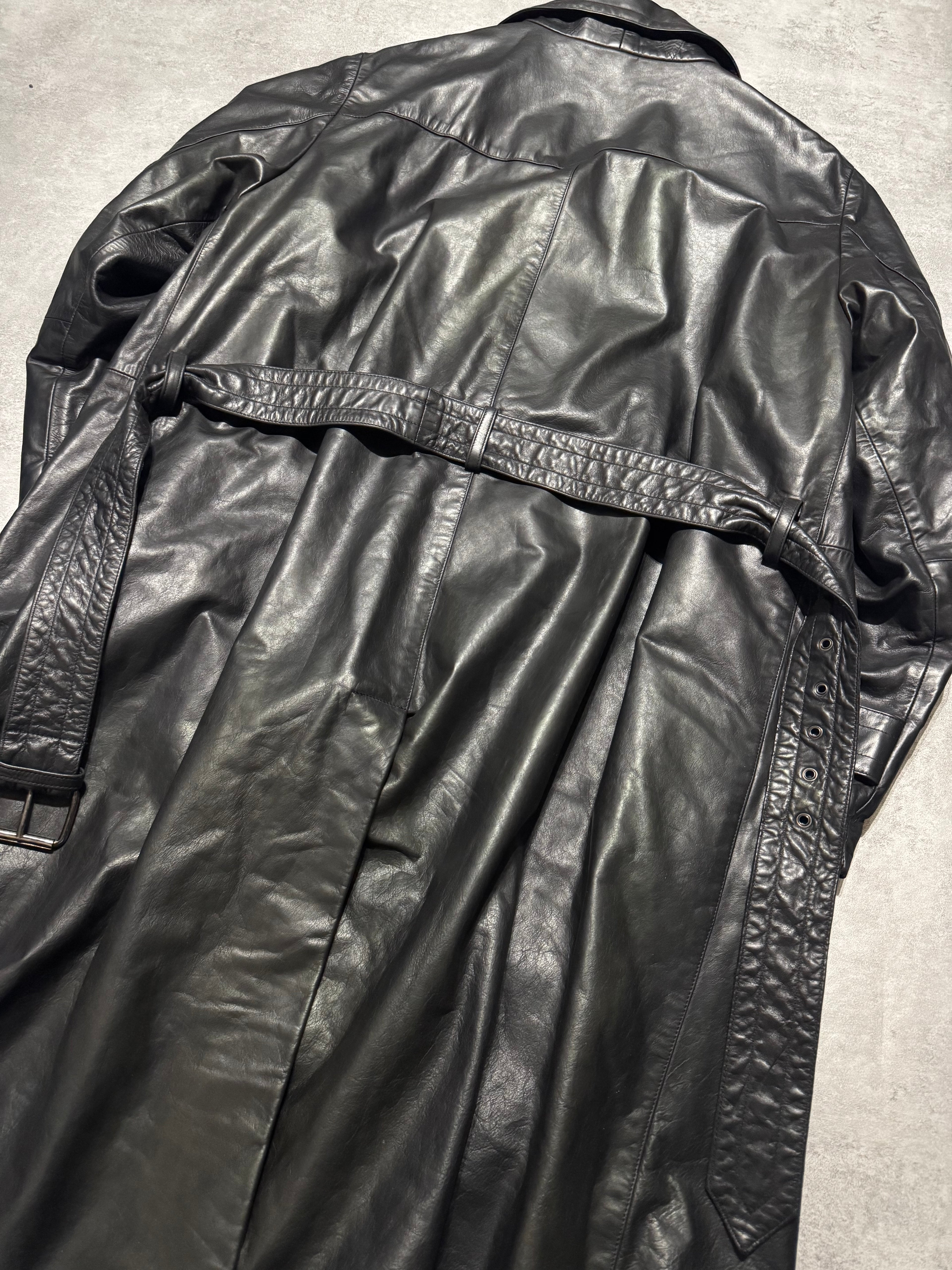 1990s Giorgio Armani Black Leather Jacket (M)