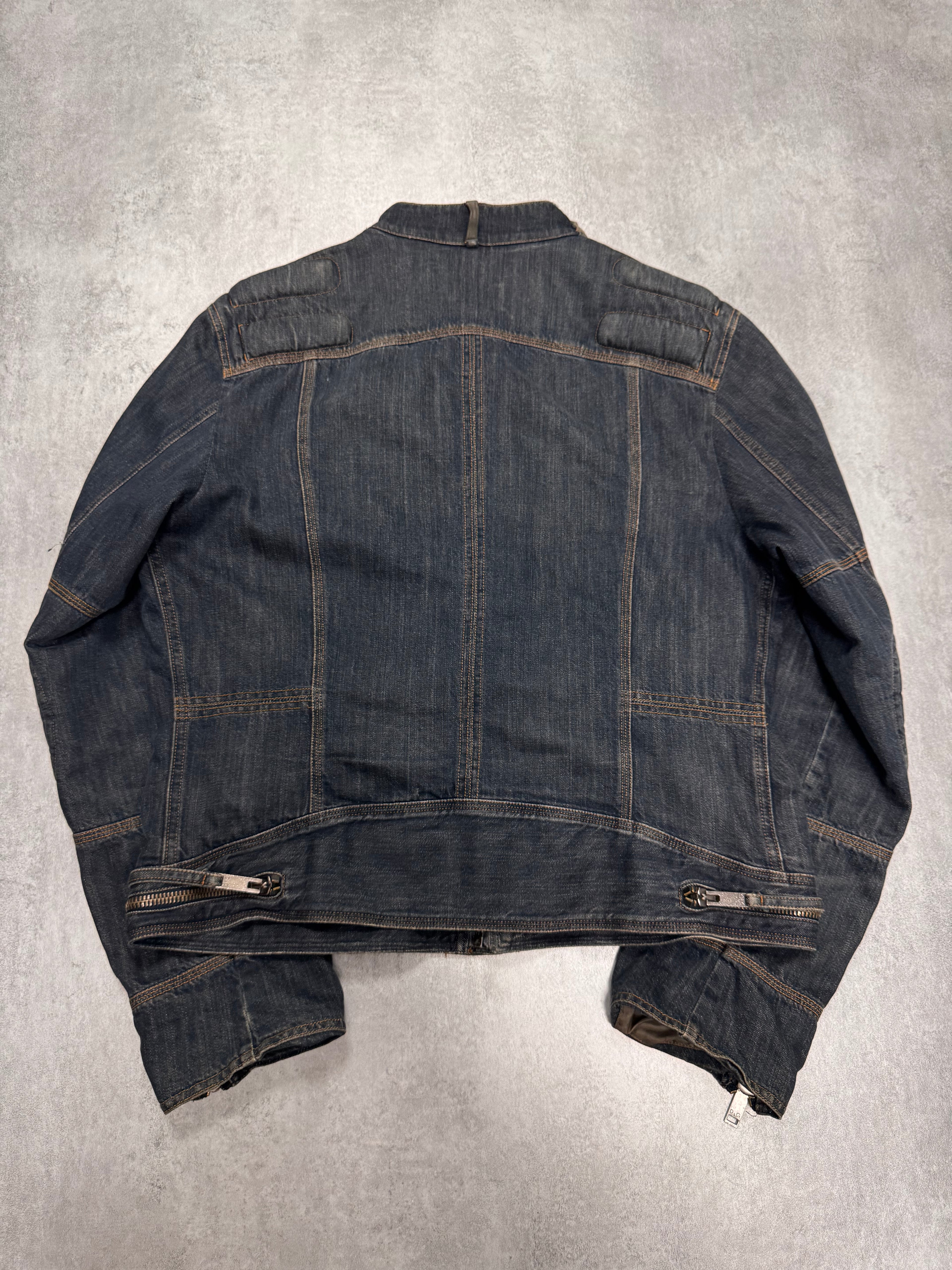 AW2004 Dolce & Gabbana Astro Biker Cafe Denim Jacket