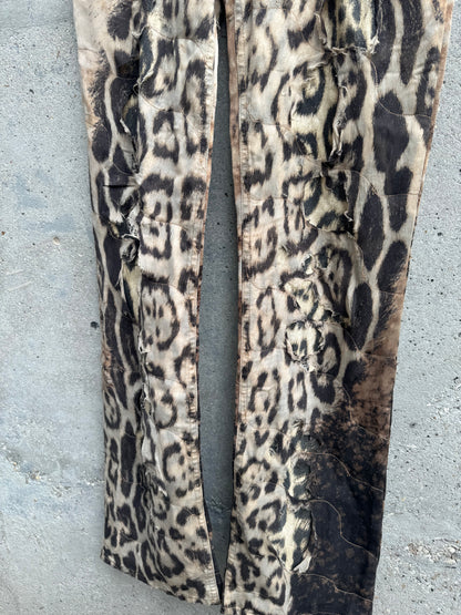 2000s Roberto Cavalli Deconstructed Jaguar Magma Exploration Pants (S)