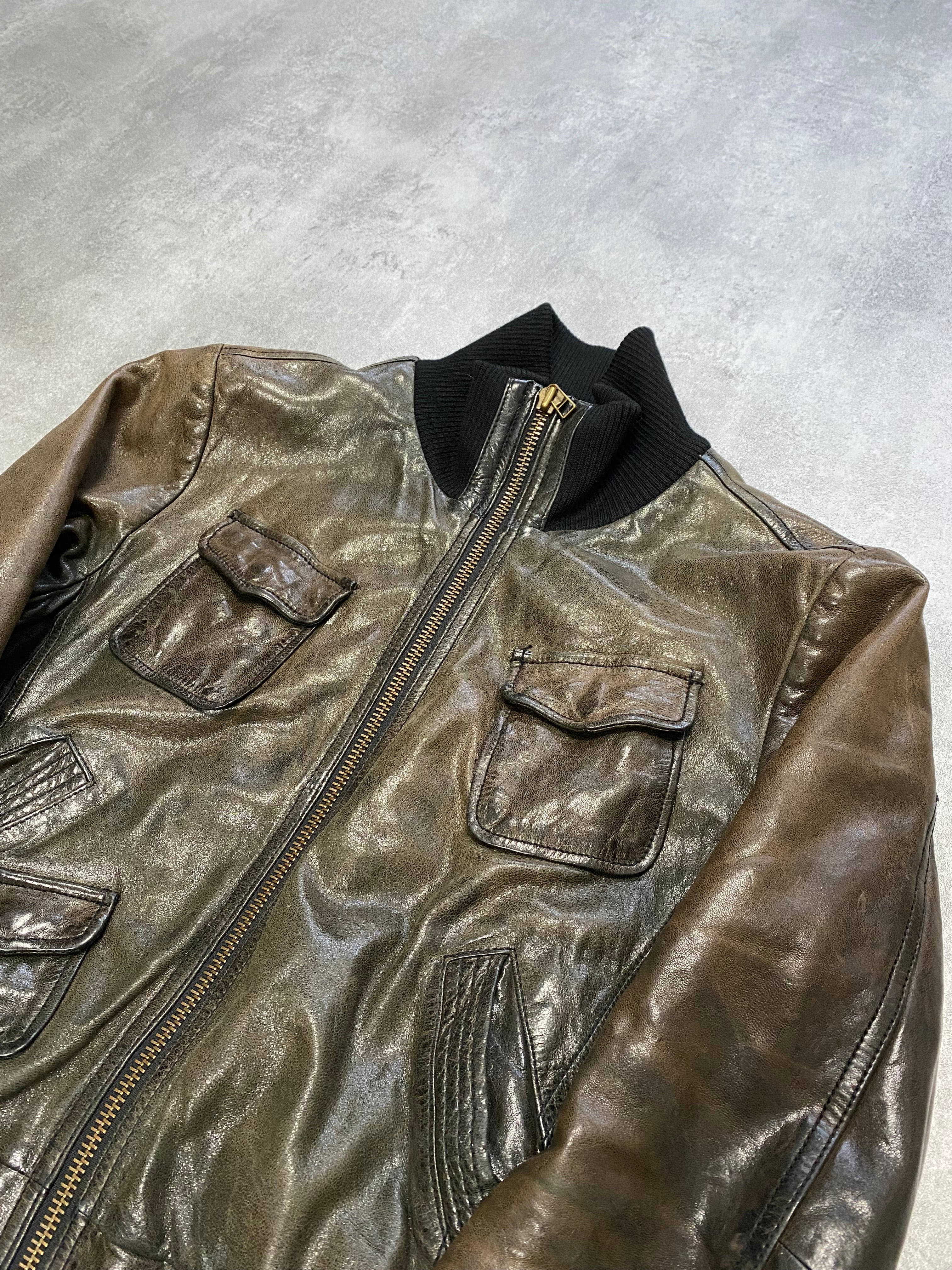 Armani Deep Forest Leather Jacket