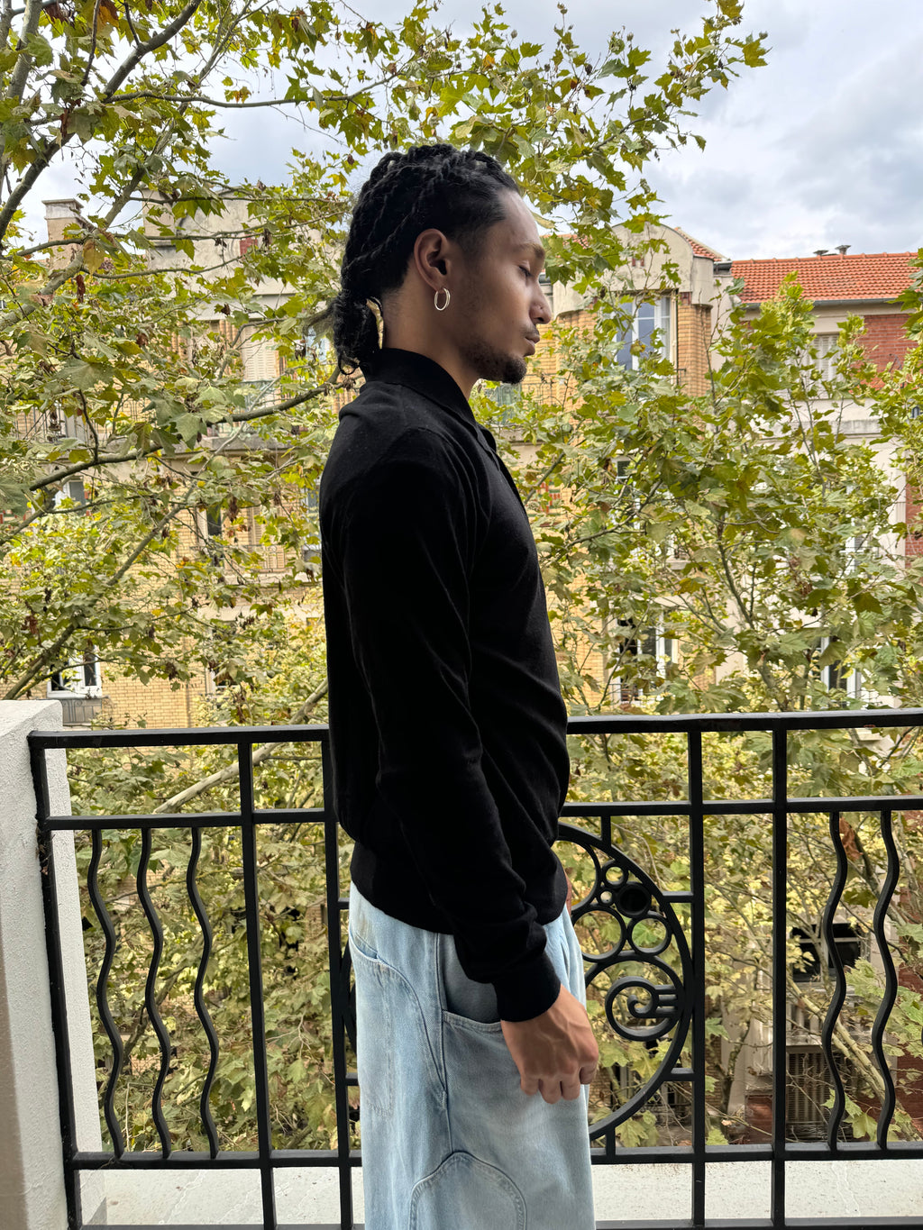AW2020 Prada Staff Black Wool Polo Sweater  (L)