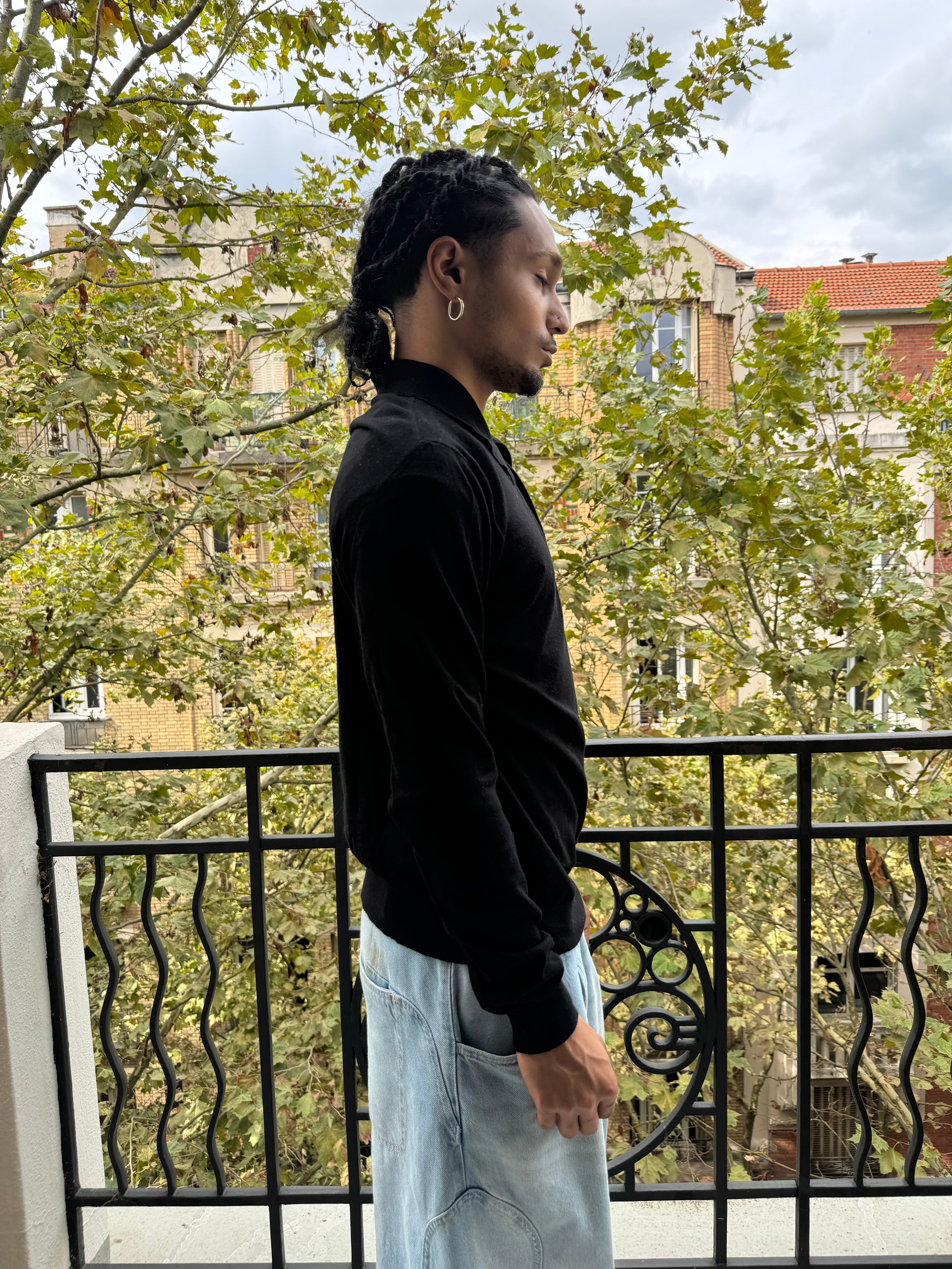 AW2020 Prada Staff Black Wool Polo Sweater  (L)