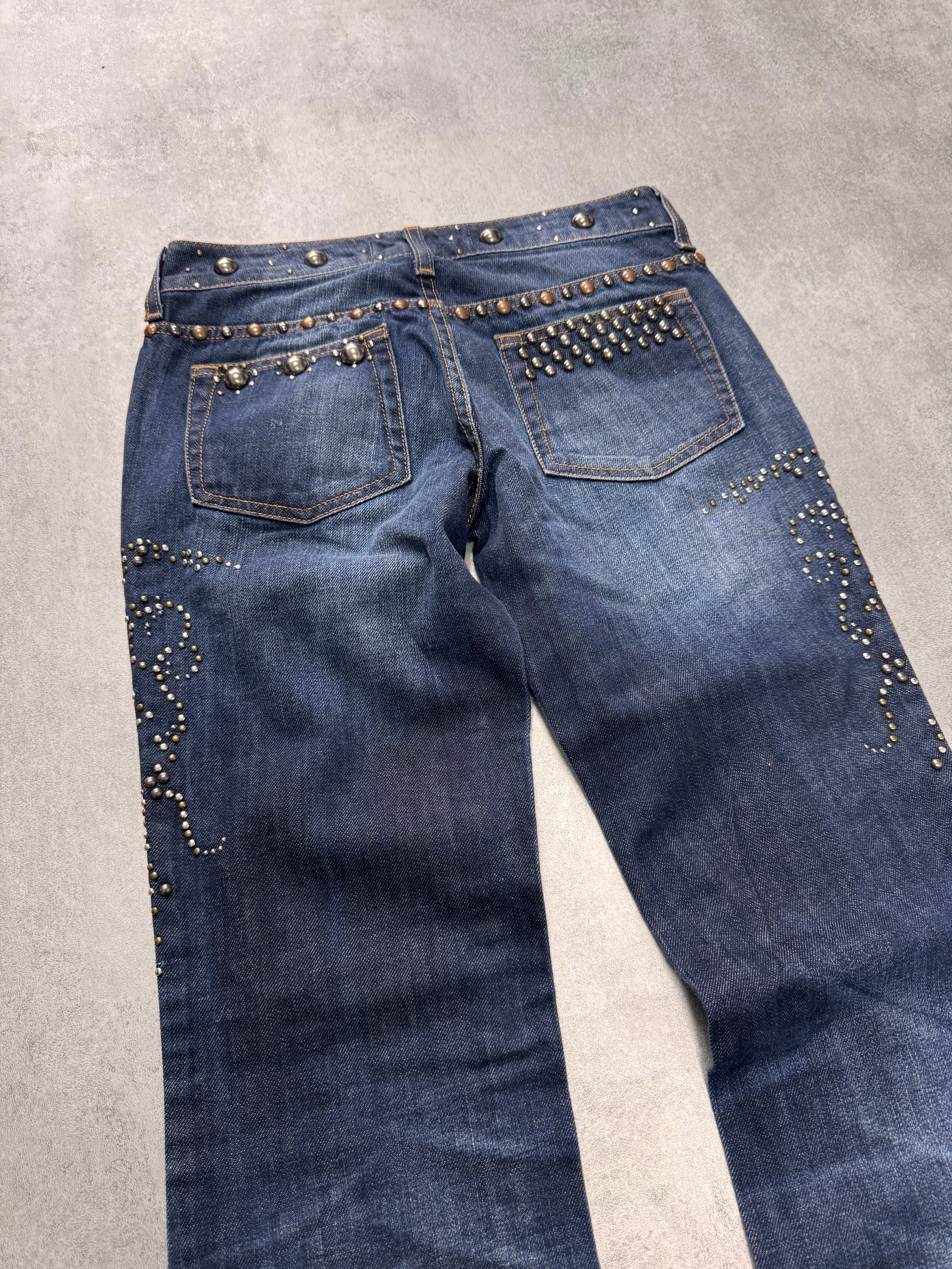 AW2010 Cavalli Studded Sun Faded Jeans