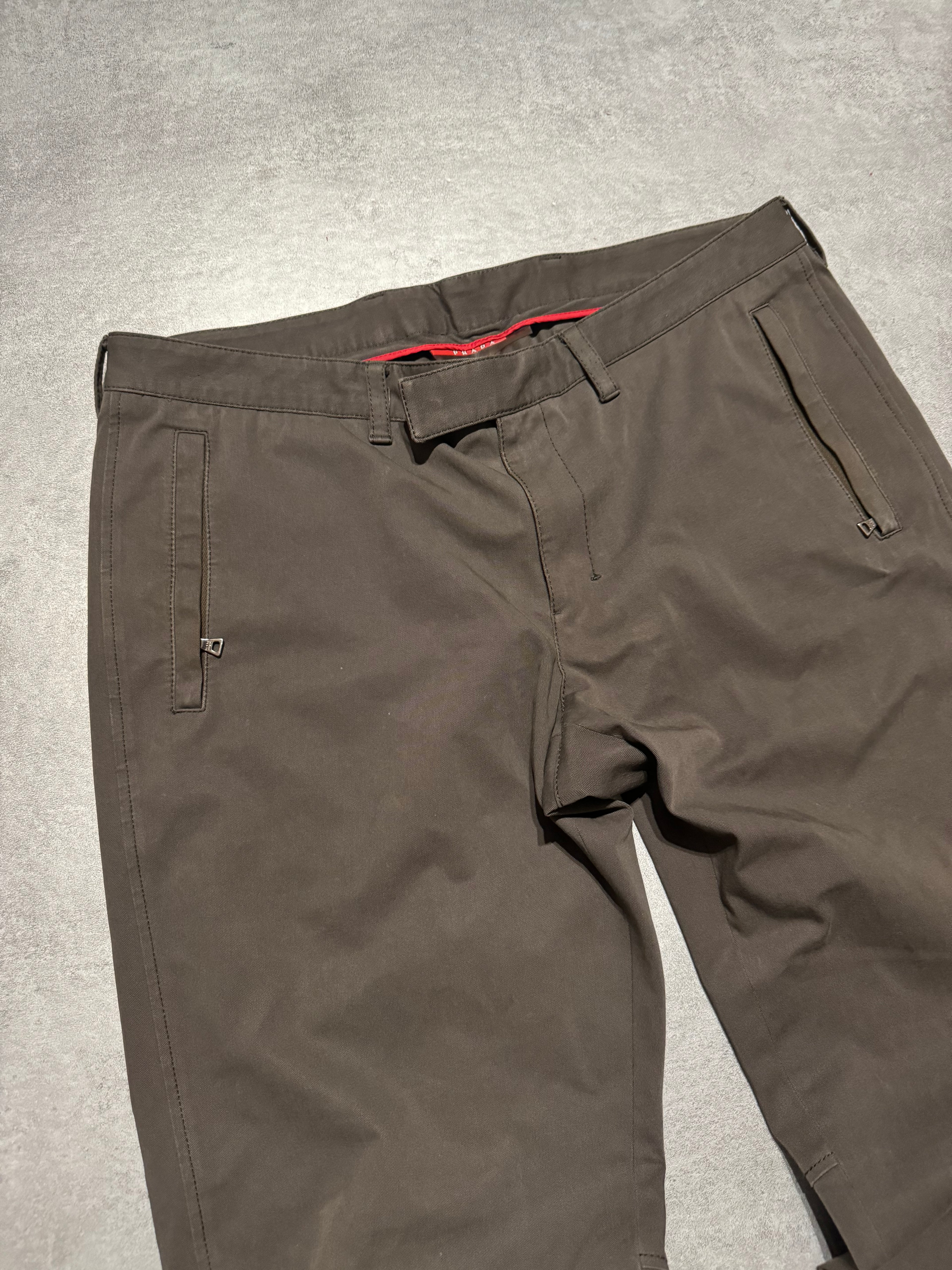 2000s Prada Tactical Linea Rossa Brown Pants (L) - 6