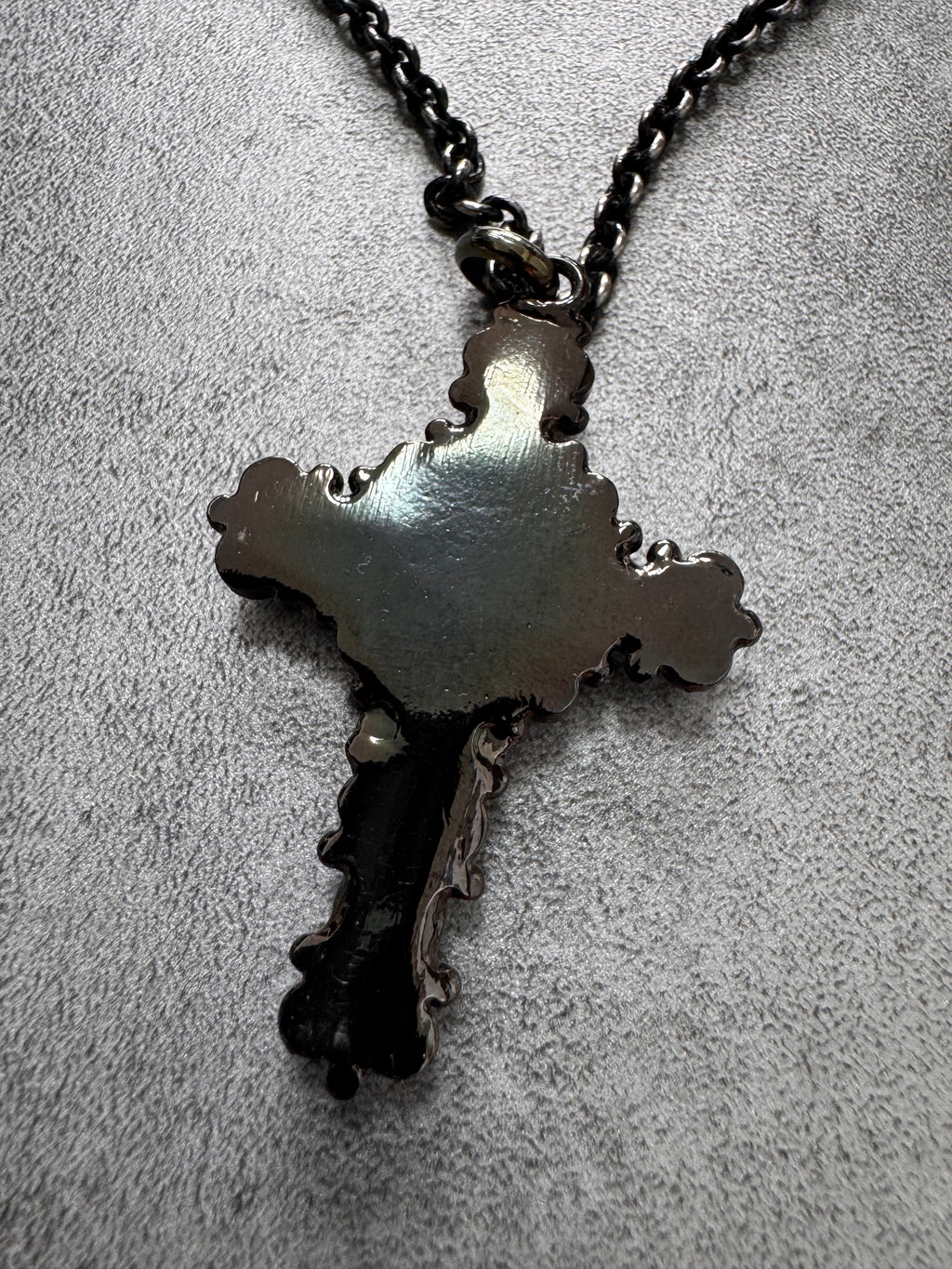 Dolce & Gabbana Water Green Onyx Cross Black Necklace