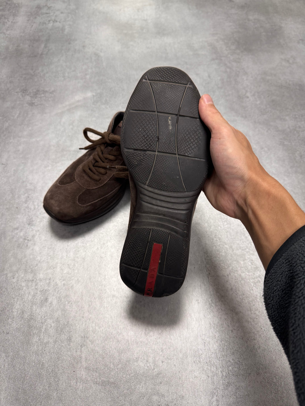 2000s Prada Brown Suede Low Sneakers