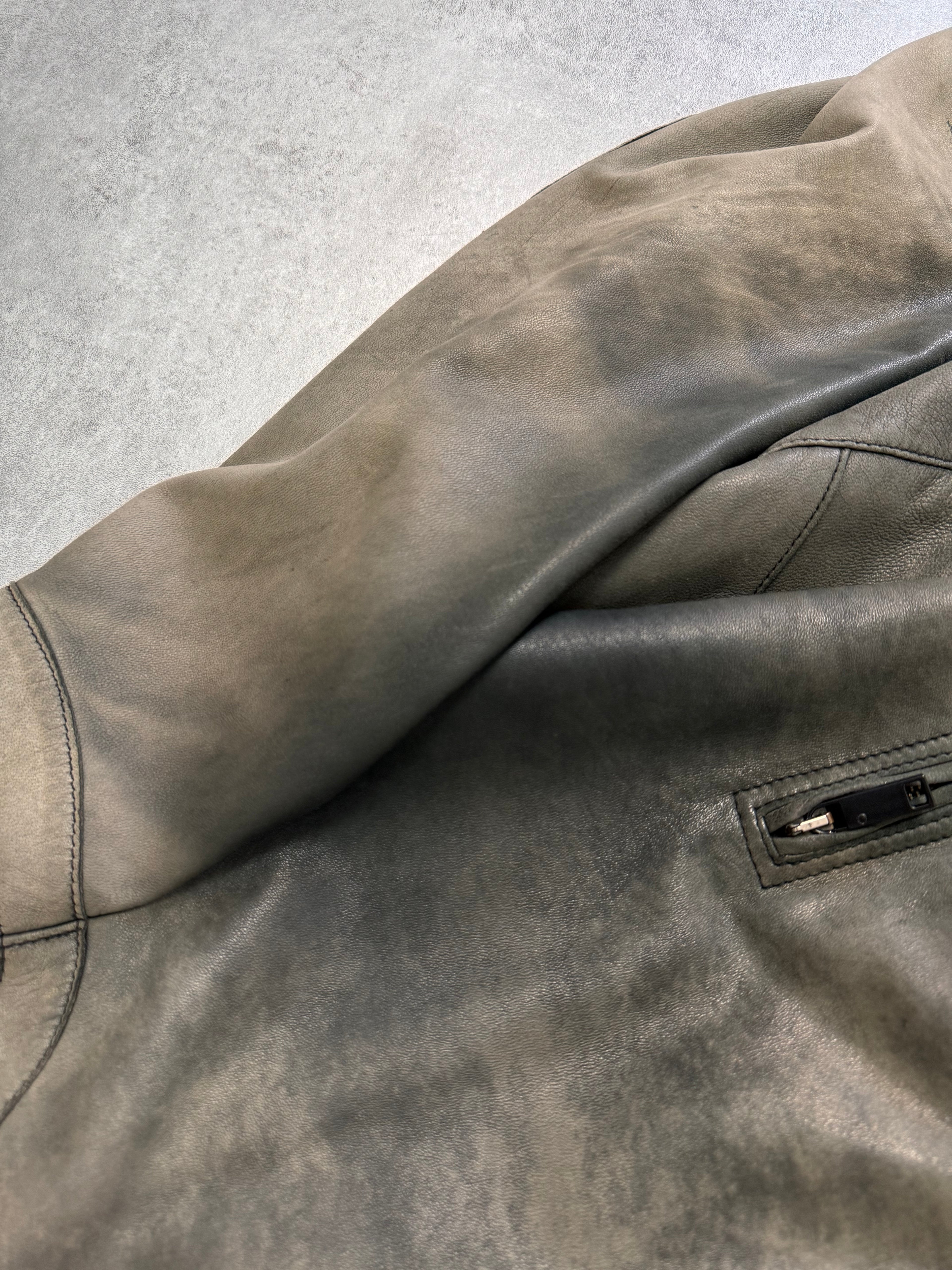 2000s Just Cavalli Biker Faded Leather Jacket (L)