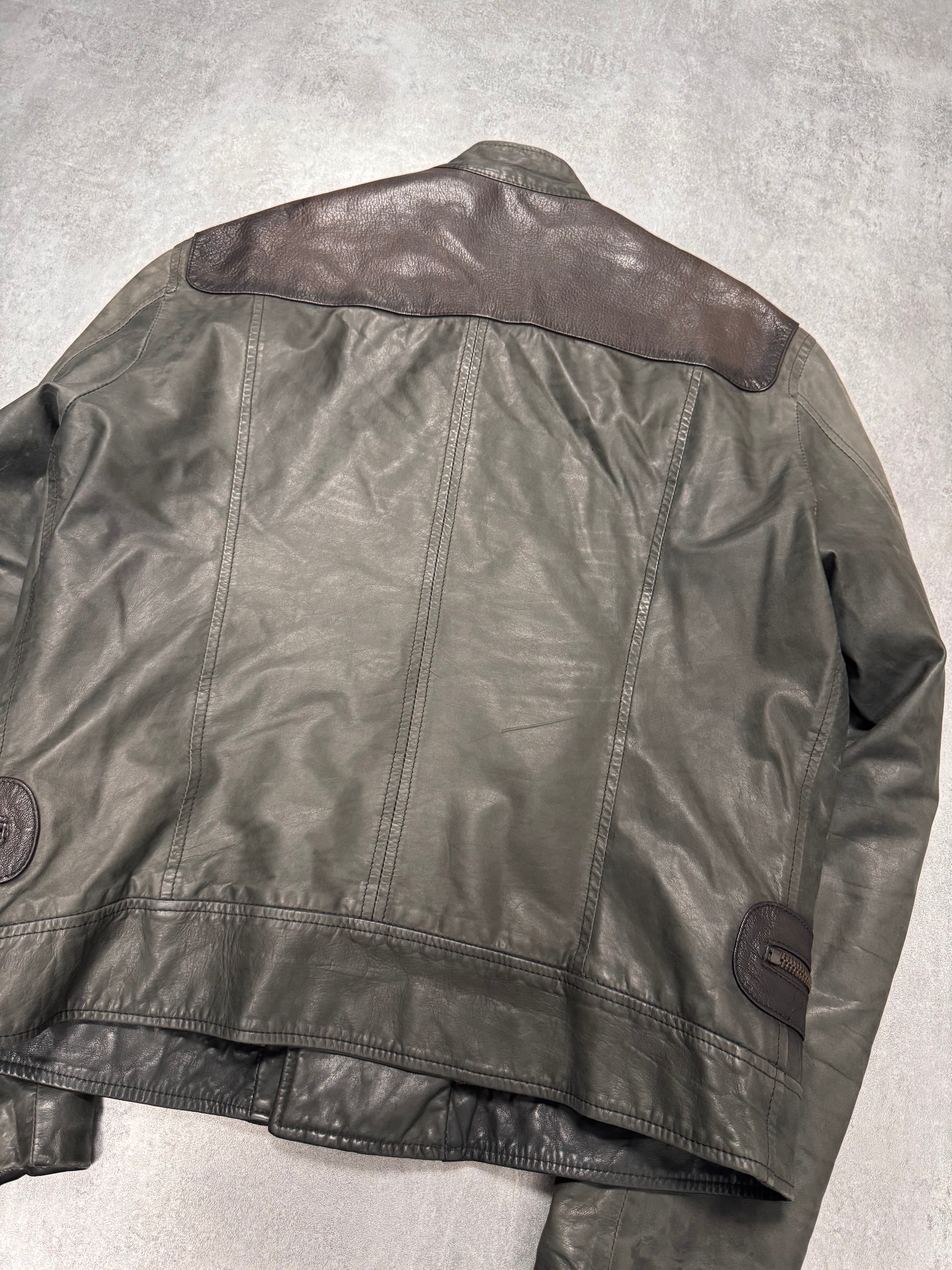 2000s Dolce & Gabbana Asymmetrical Leather Jacket