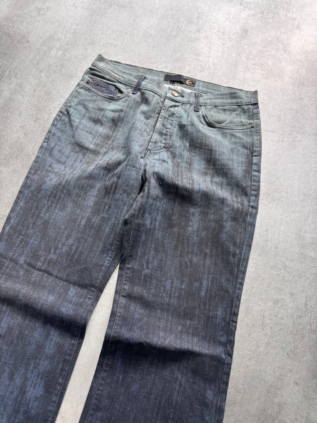 2000s Cavalli Elevation Disorder Blue Bootcut Pants
