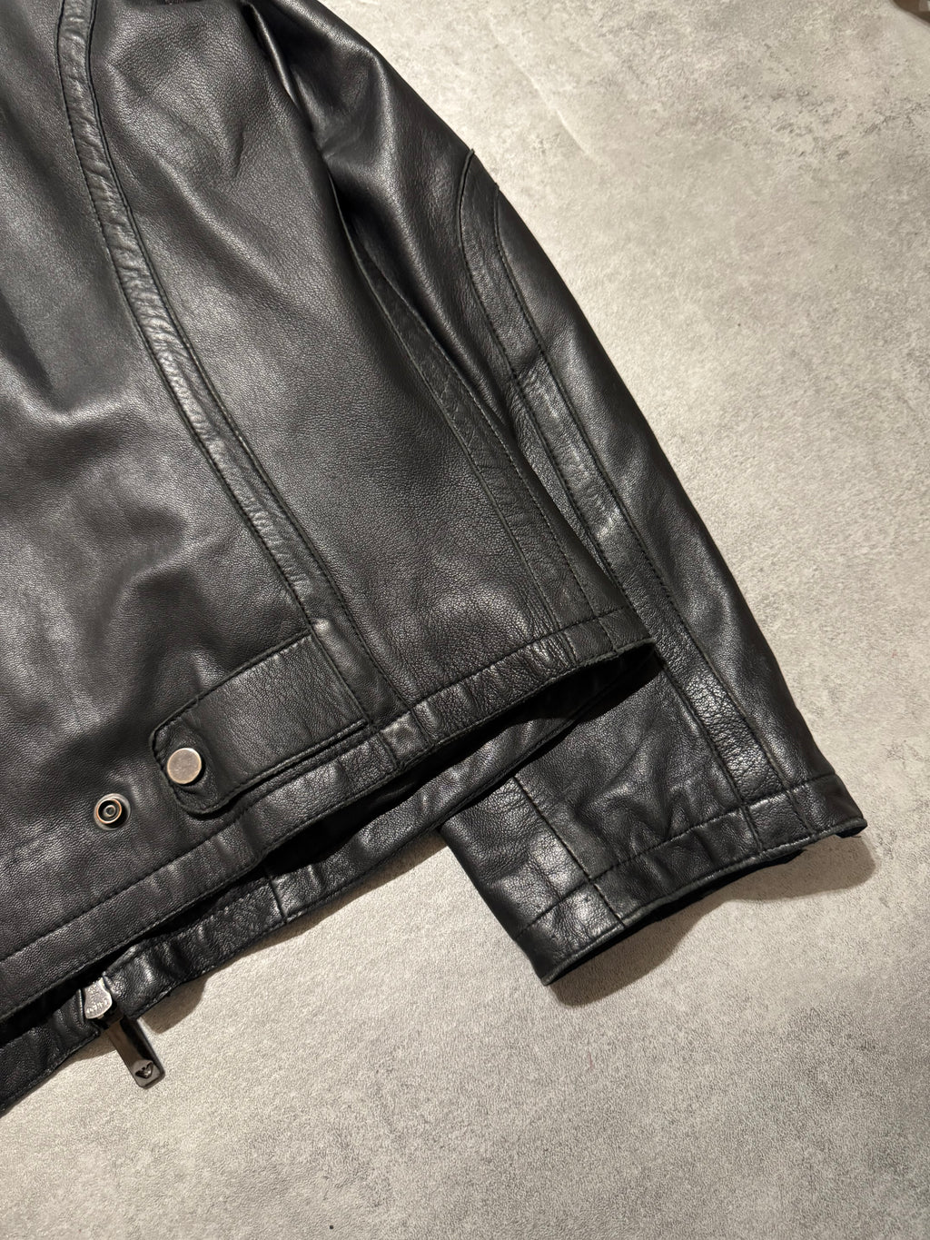 AW2005 Emporio Armani Biker Black Leather Jacket