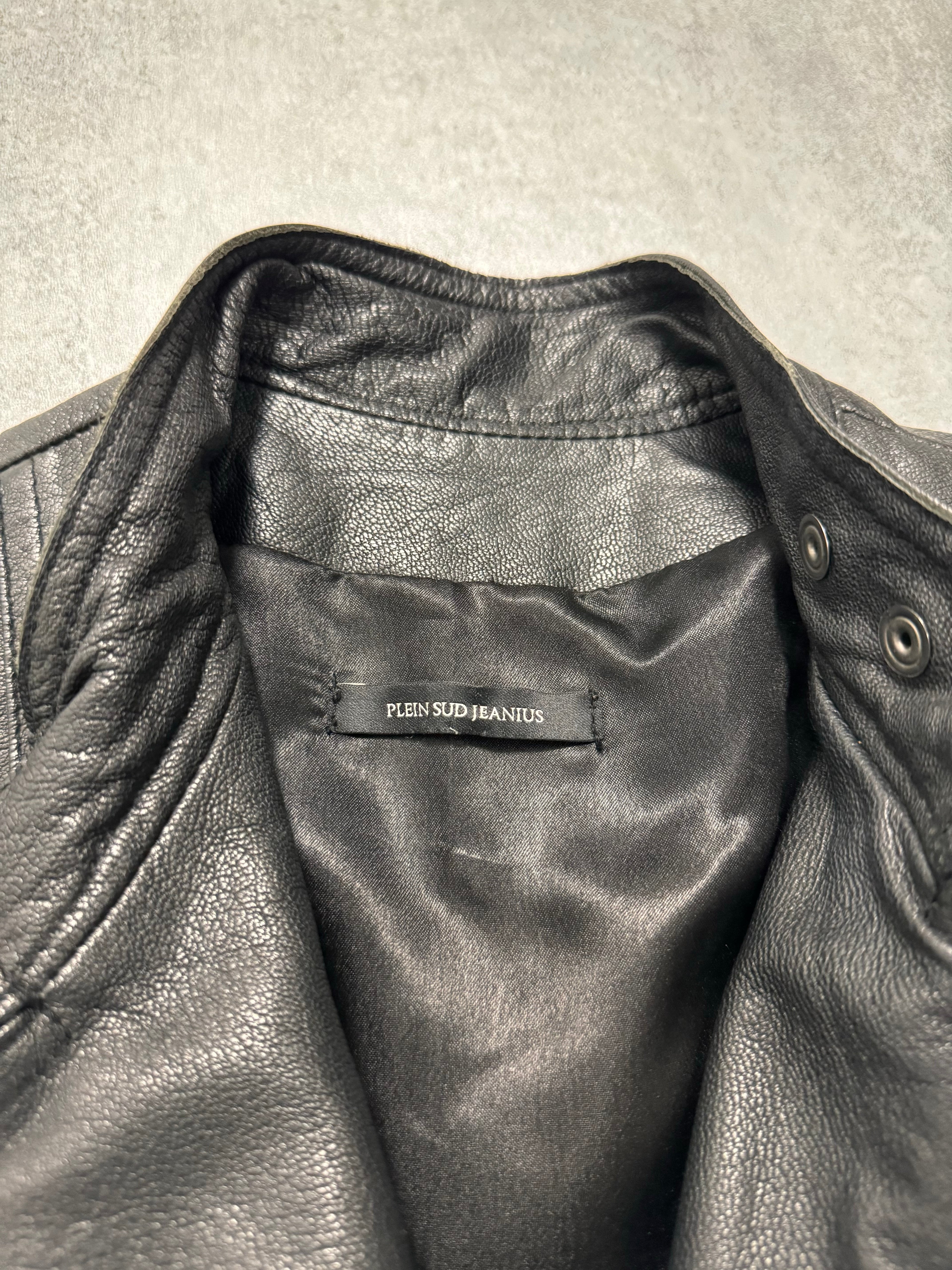 2000s Plein Sud Discreet Leather Trench Coat
