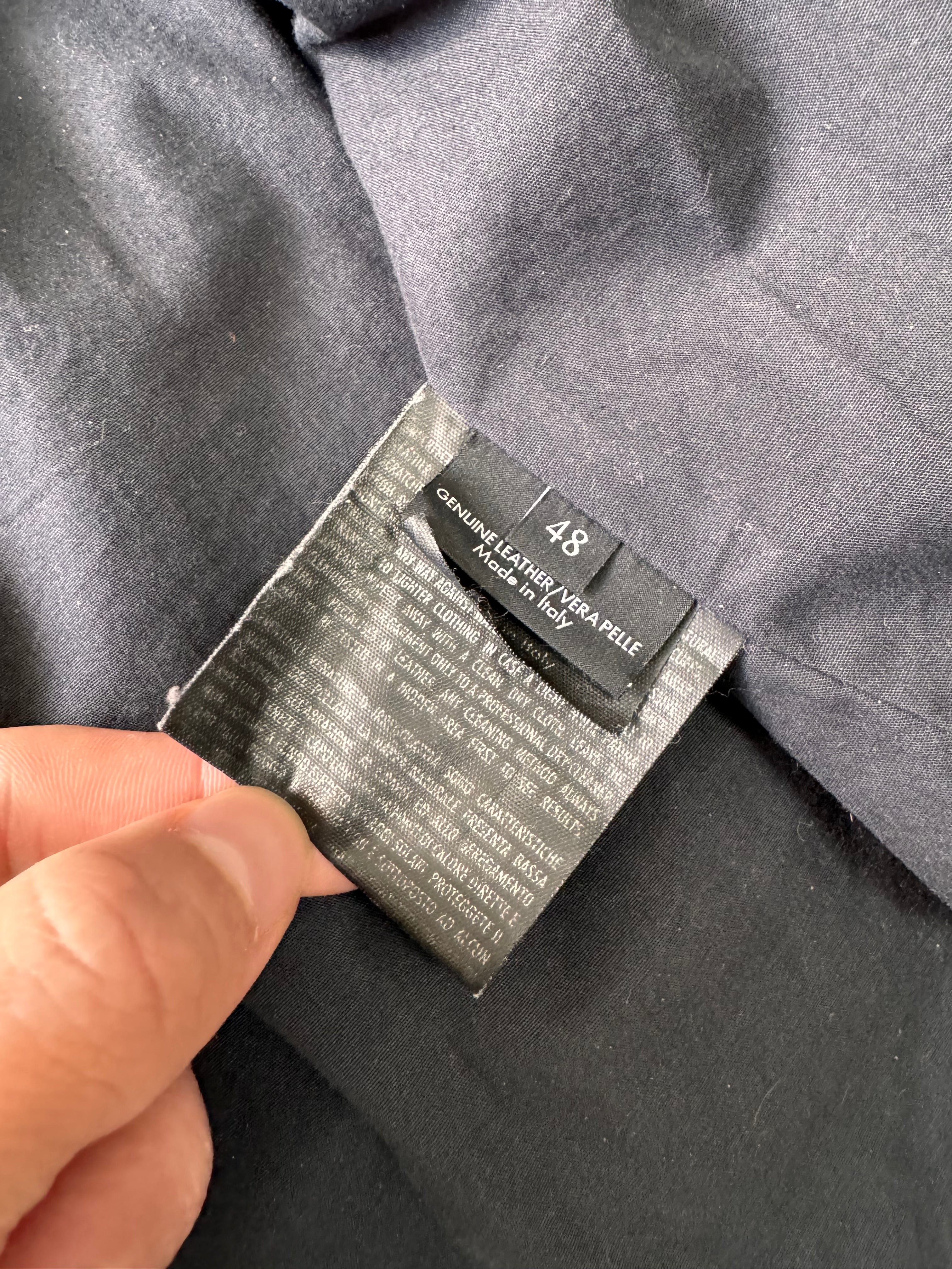 SS2009 グッチ ネイビー グラデーション バイカー レザー ジャケット (S)