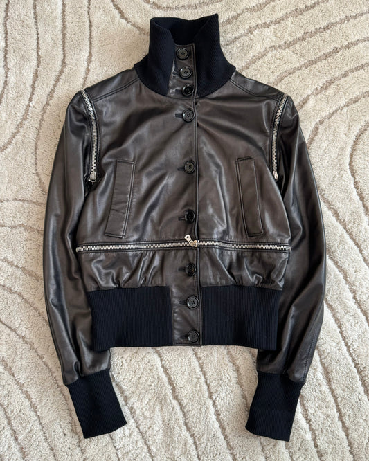 AW03 Dolce & Gabbana Utility Detachable Leather Jacket (XS)