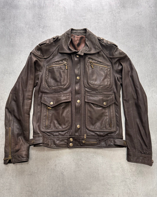 AW2009 Cavalli Hunter Brown Leather Jacket (M/L)