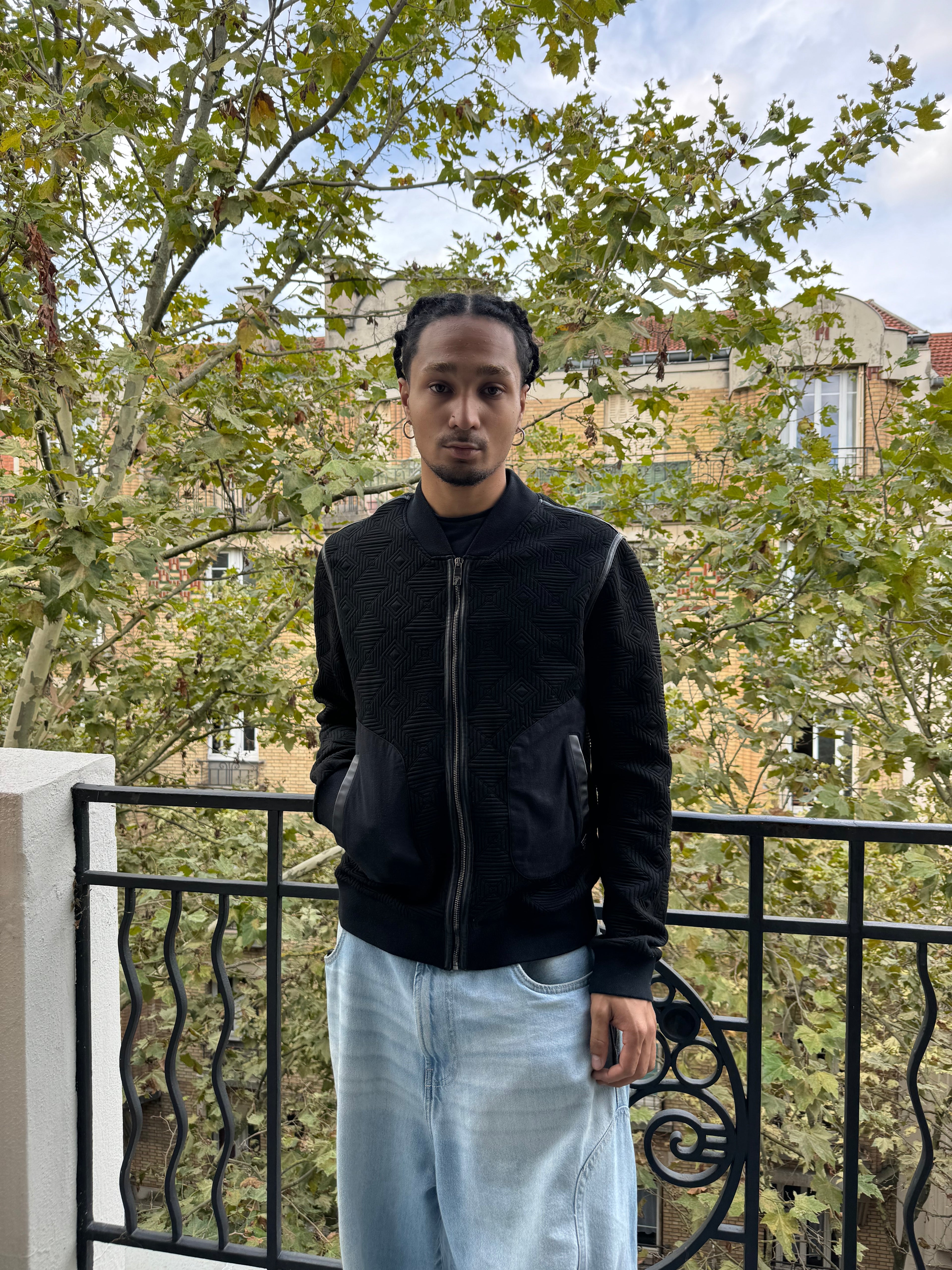 AW2014 Gianni Versace Black Nylon Structural Italian Jacket