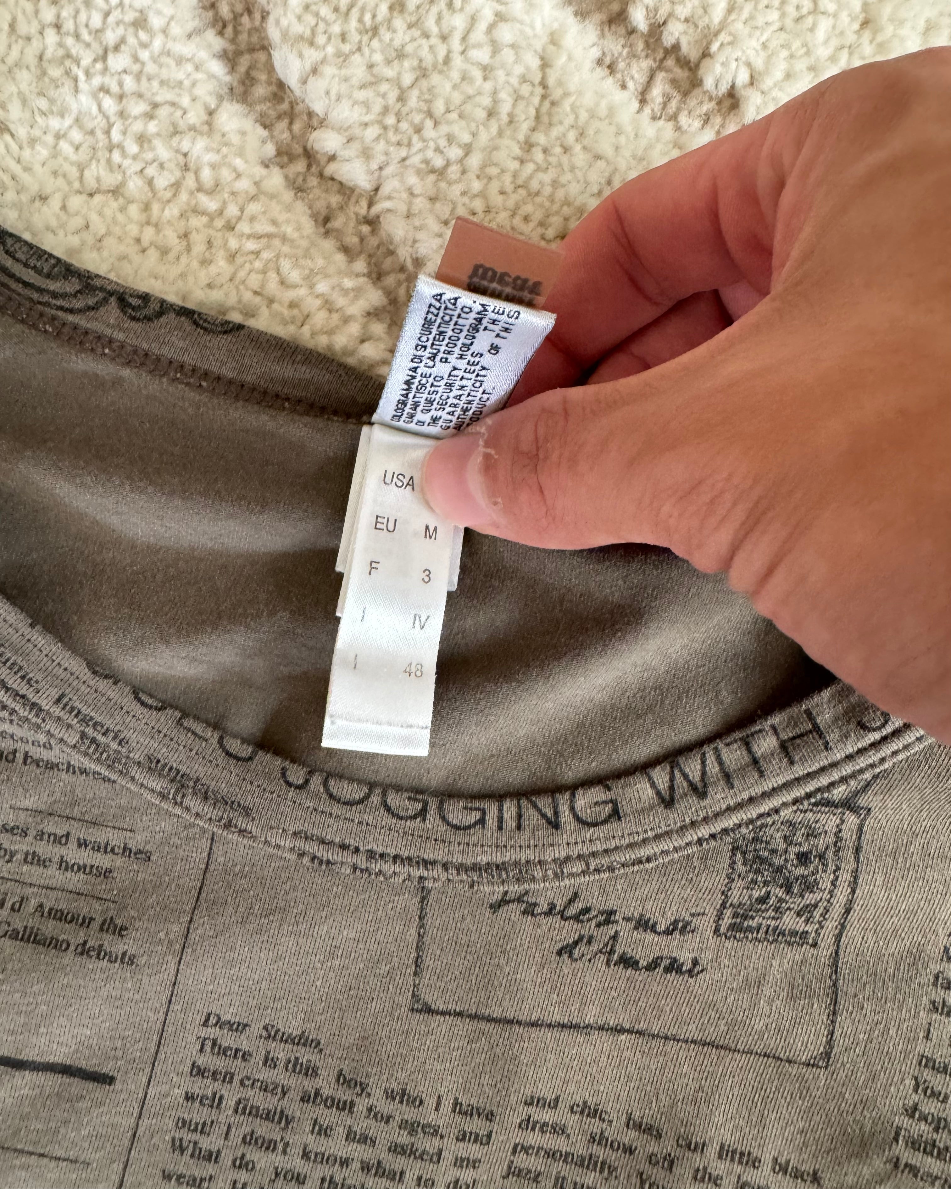 2000s John Galliano Gazette Newspaper Long Sleeve (S)