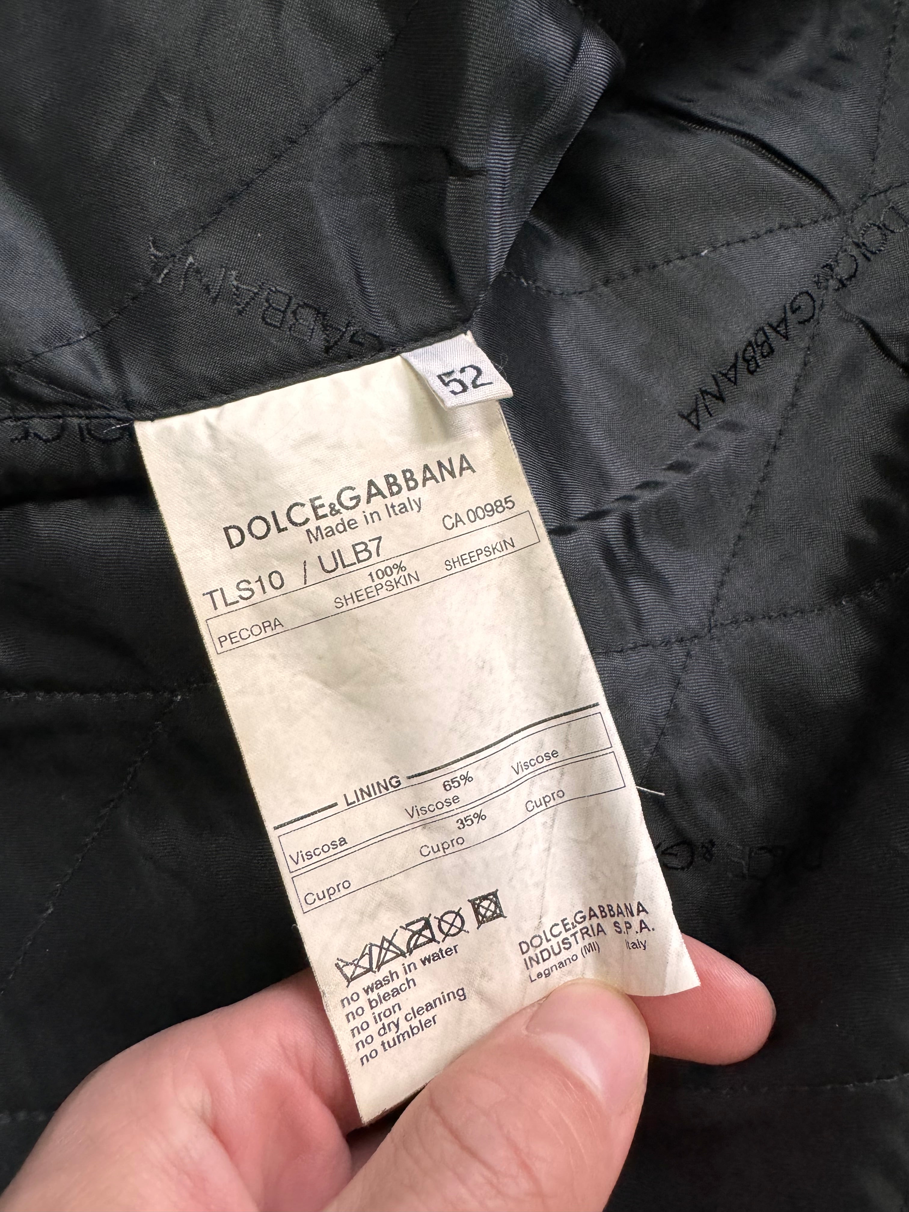 2000s Dolce & Gabbana Minimalist Distressed Leather Jacket