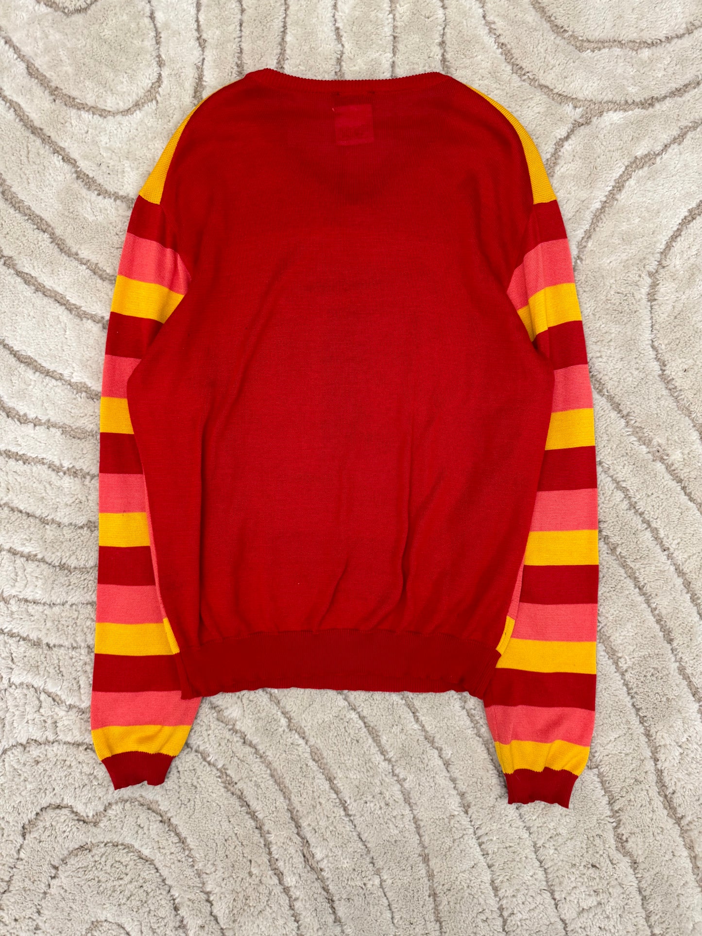 2000s Versace Rectangle Stripped Sweater (S/M)