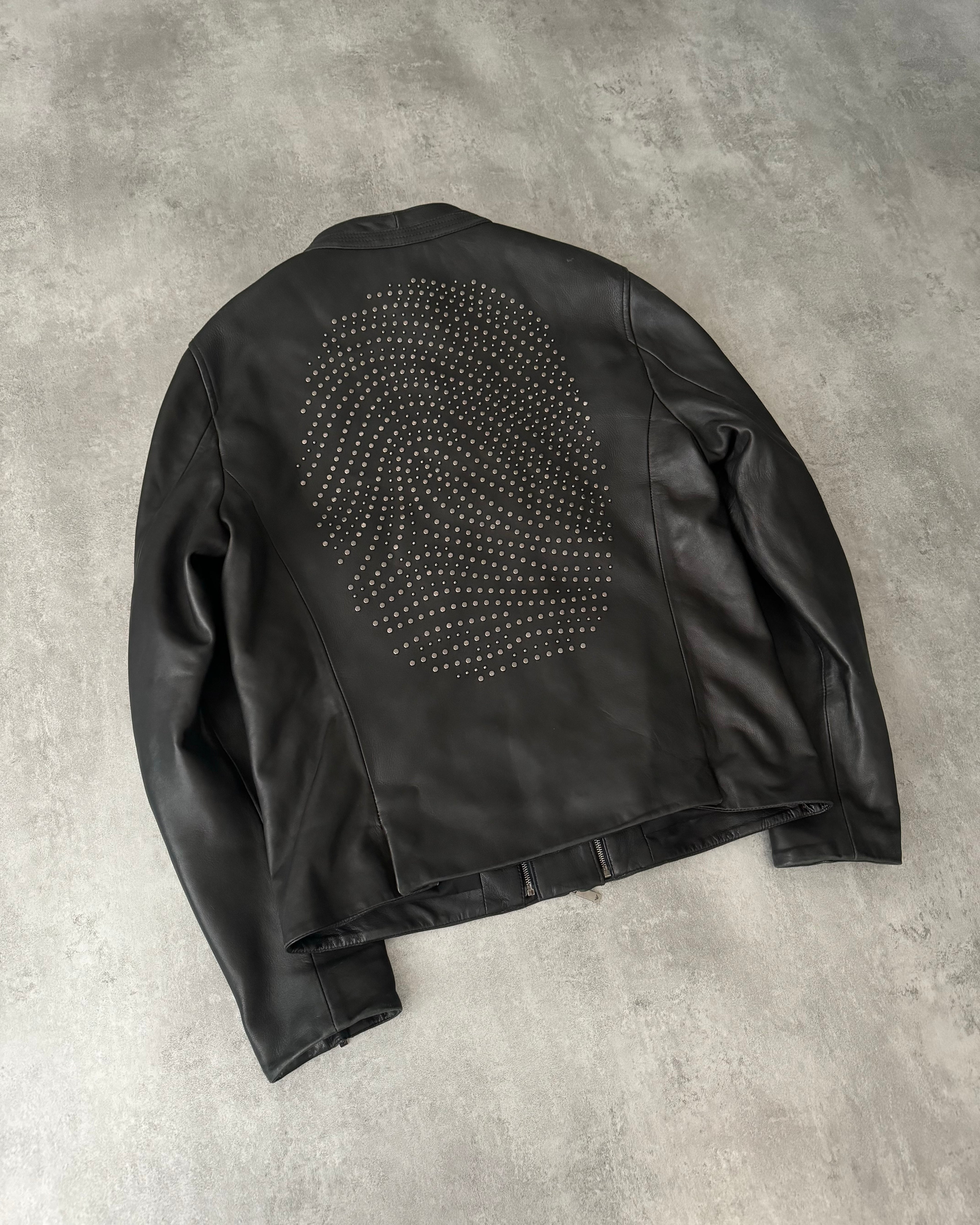 AW2016 Emporio Armani FingerPrint Signature Leather Jacket
