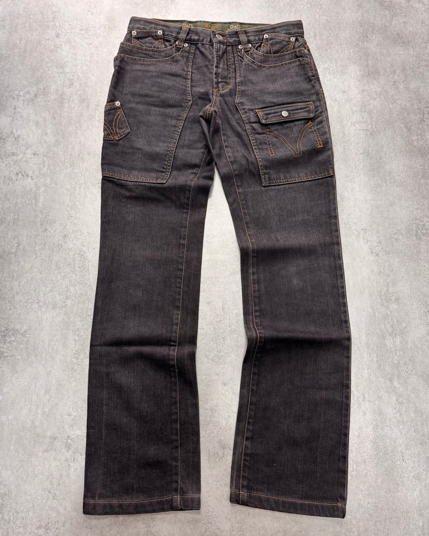 AW2003 Dolce & Gabbana Grey Raw Denim Jeans (S)