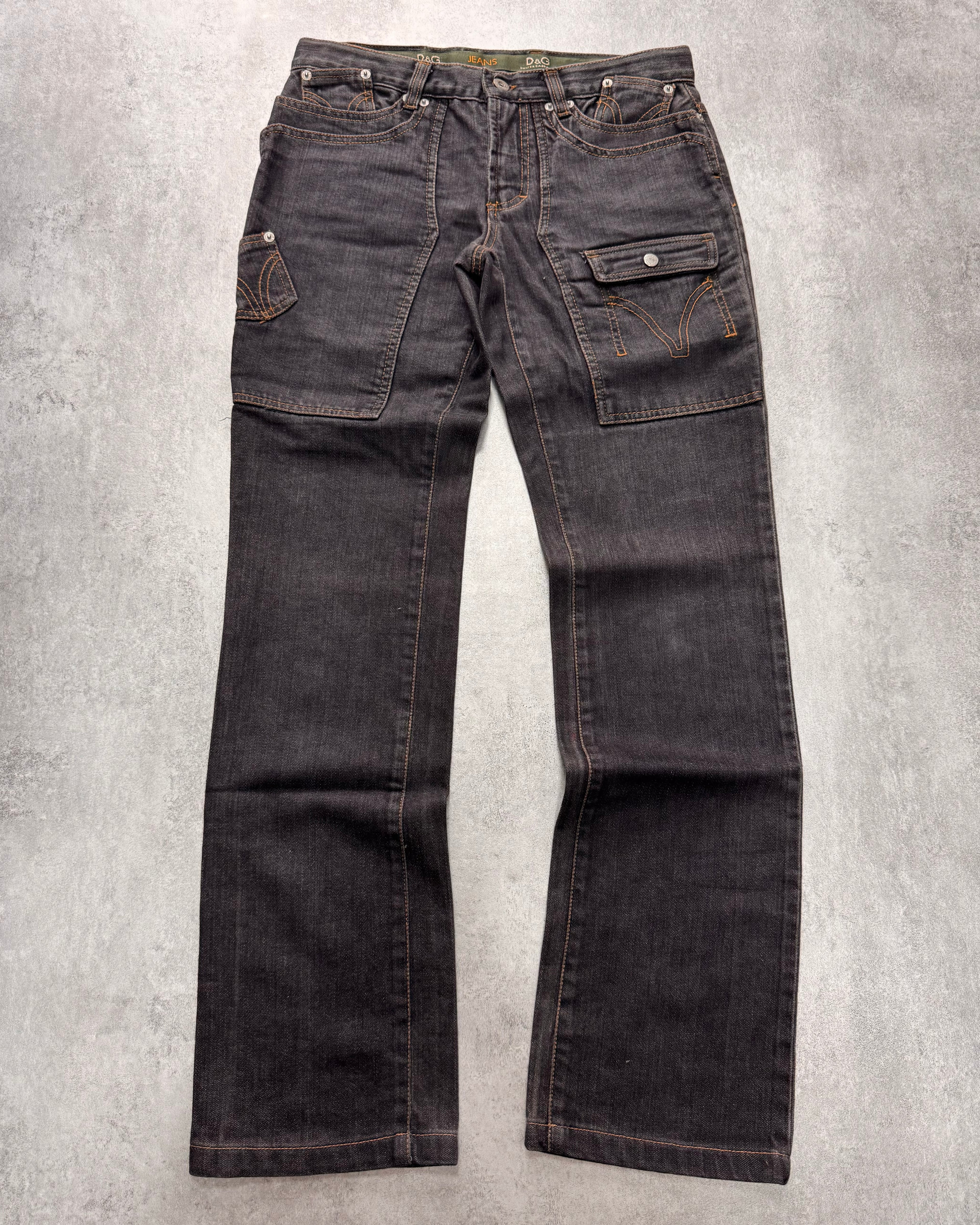AW2003 Dolce & Gabbana Grey Raw Denim Jeans