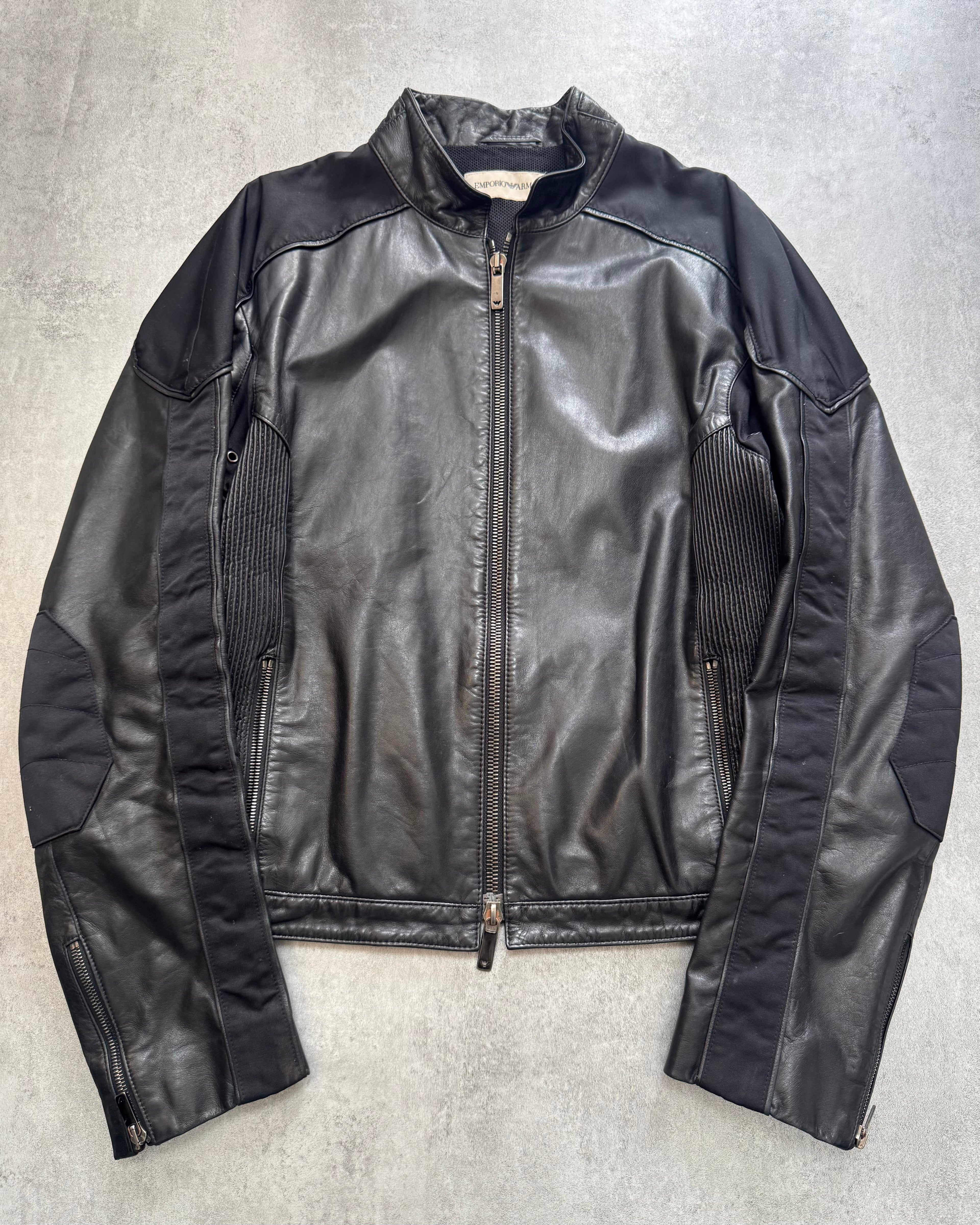 SS2005 Emporio Armani Technical Hybrid Leather Jacket
