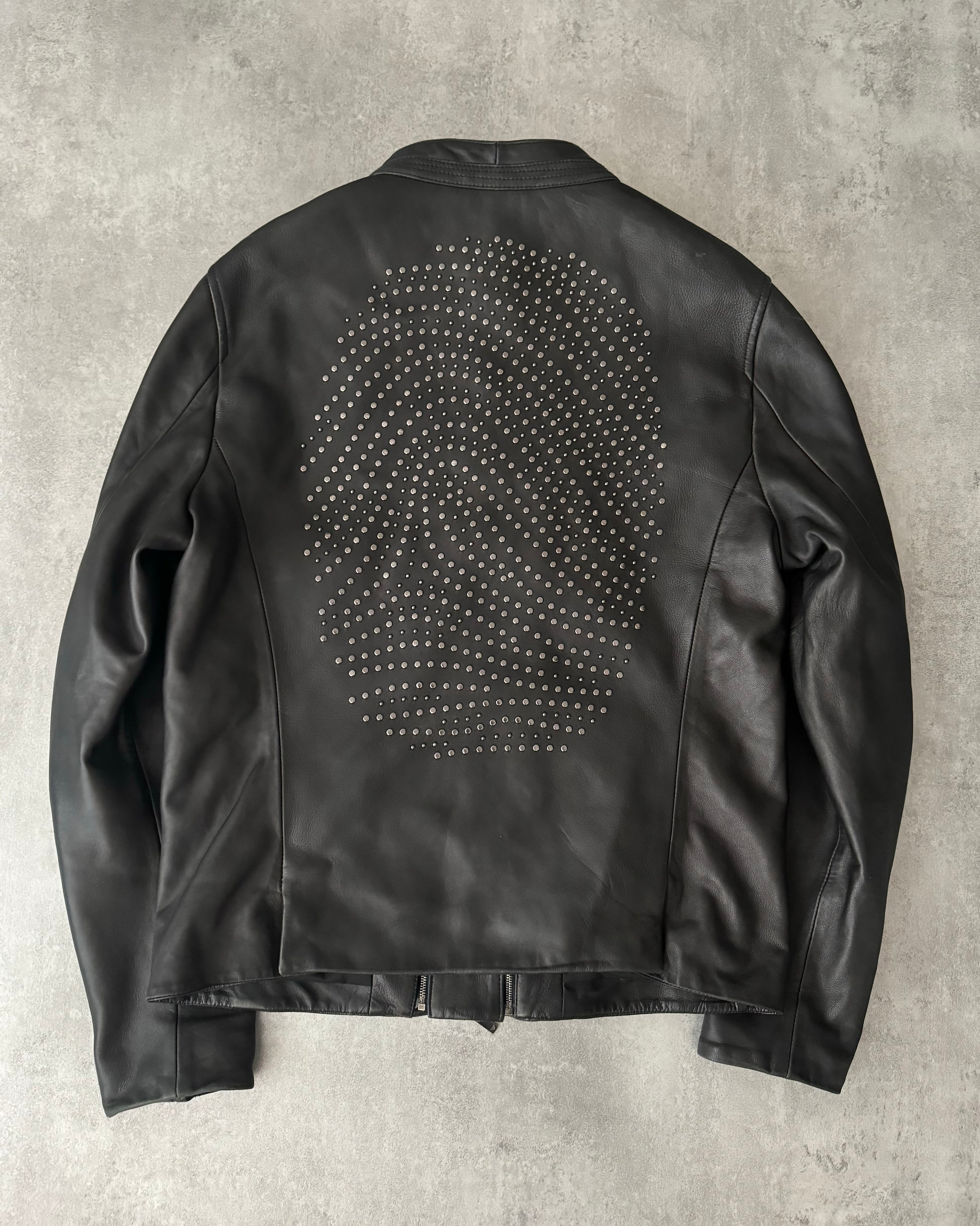 AW2016 Emporio Armani FingerPrint Signature Leather Jacket