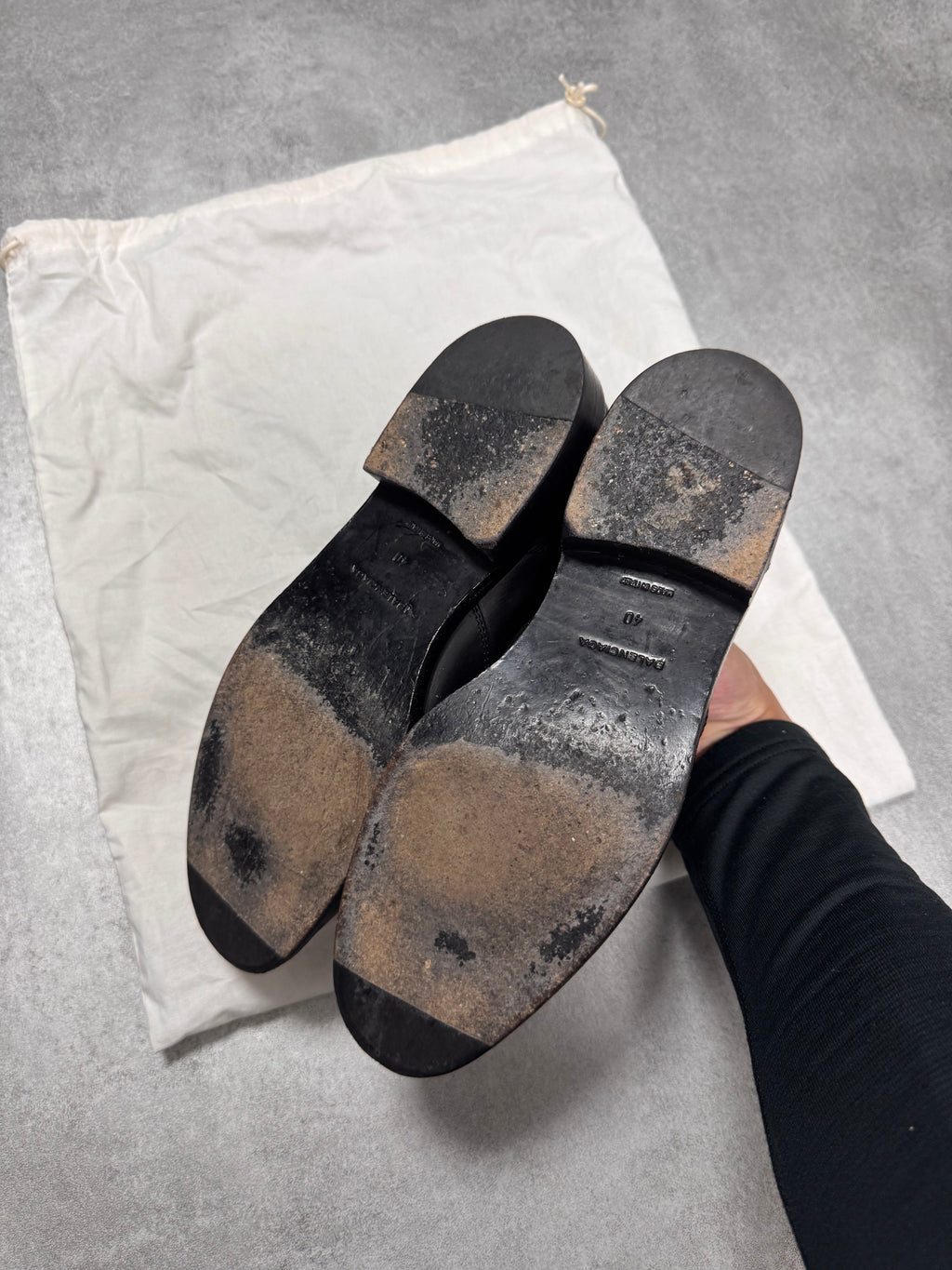 Balenciaga Steel Nails Black Leather Shoes