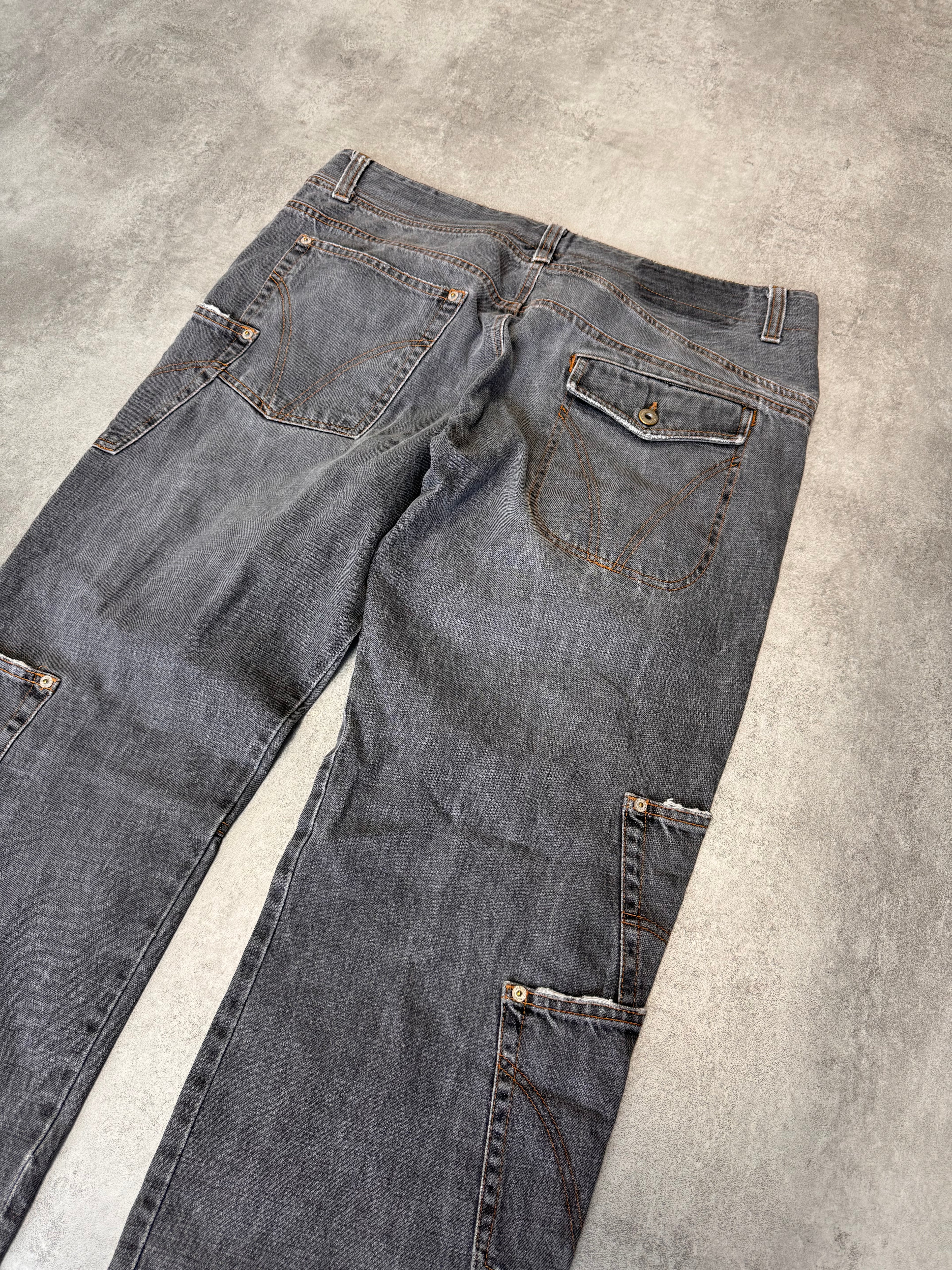 AW2003 Dolce & Gabbana Multi-Pocket Asymmetrical Carpenter Jeans