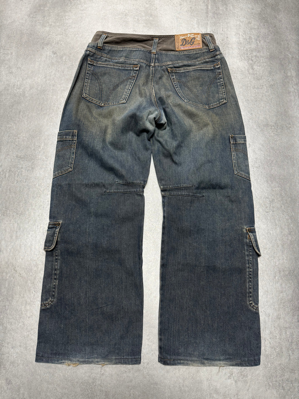 AW2003 Dolce & Gabbana Waisted Masterpiece Faded Denim Cargo