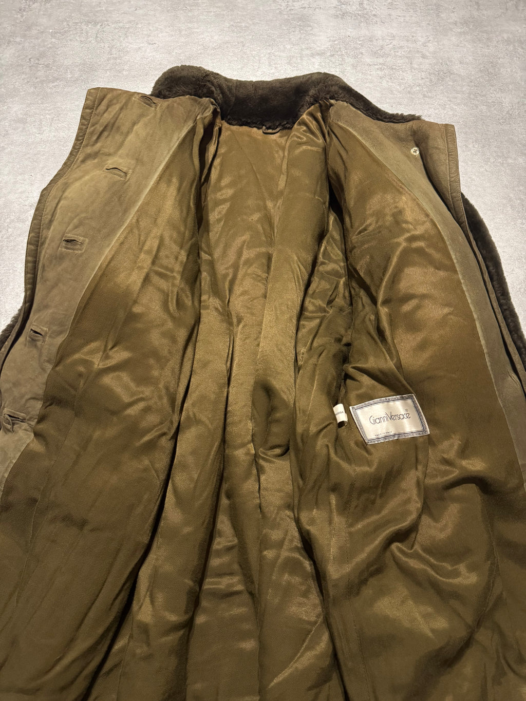 1980s Gianni Versace Brown Faux-Fur Long Coat