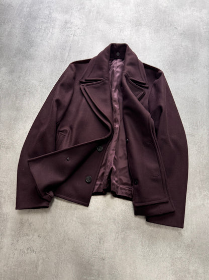 FW2014 Emporio Armani Faux Fur Burgundy Jacket (M)