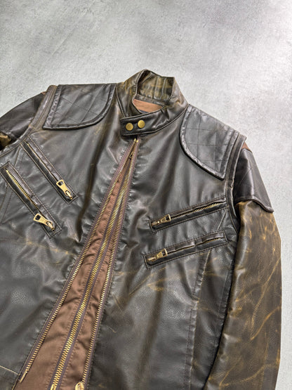 AW2003 Dsquared2 Biker 2-in-1 Leather Jacket (M)