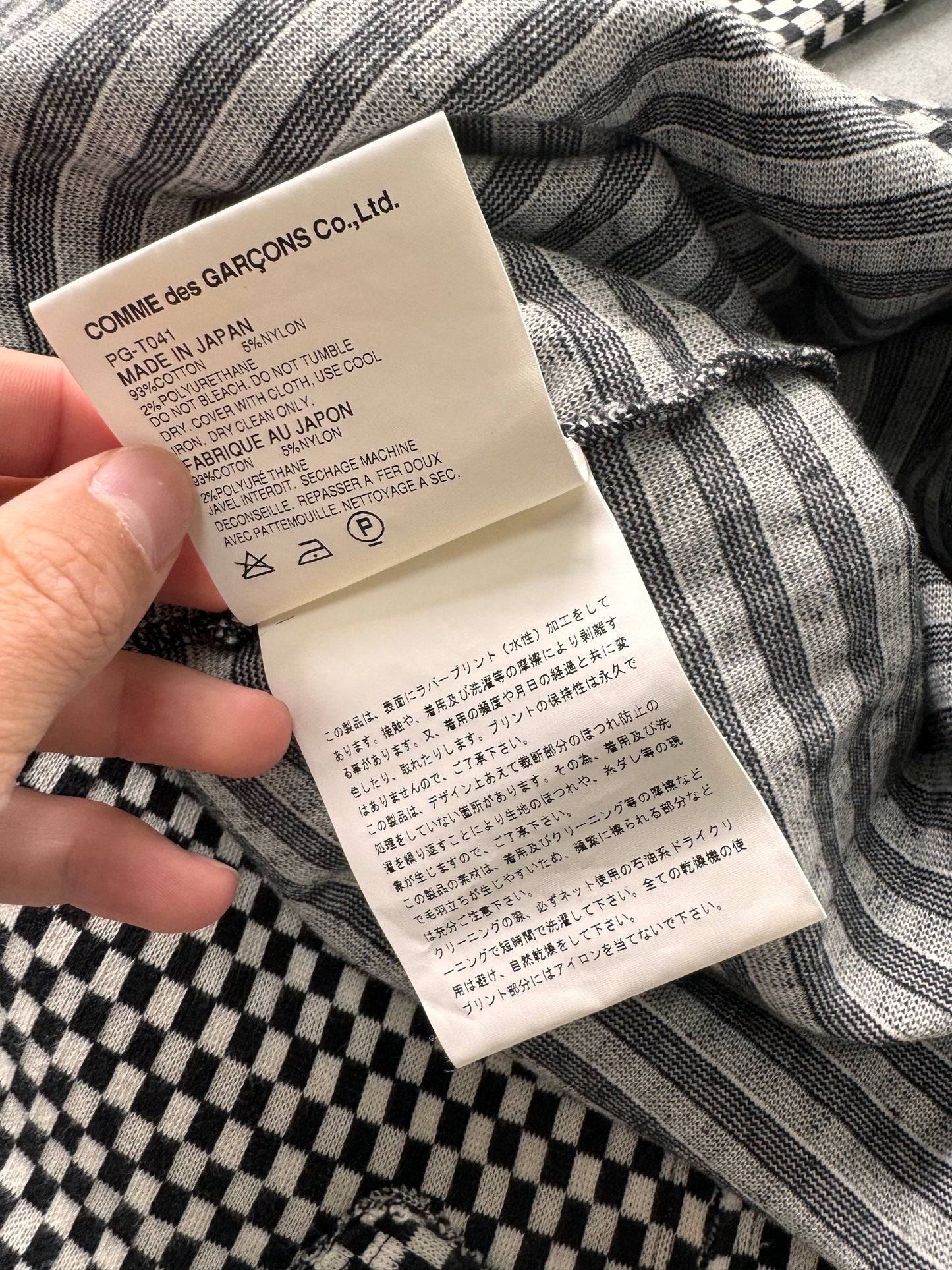 AW2002 Comme Des Garçons Homme Plus Black Checked Zipped Sweater (S)