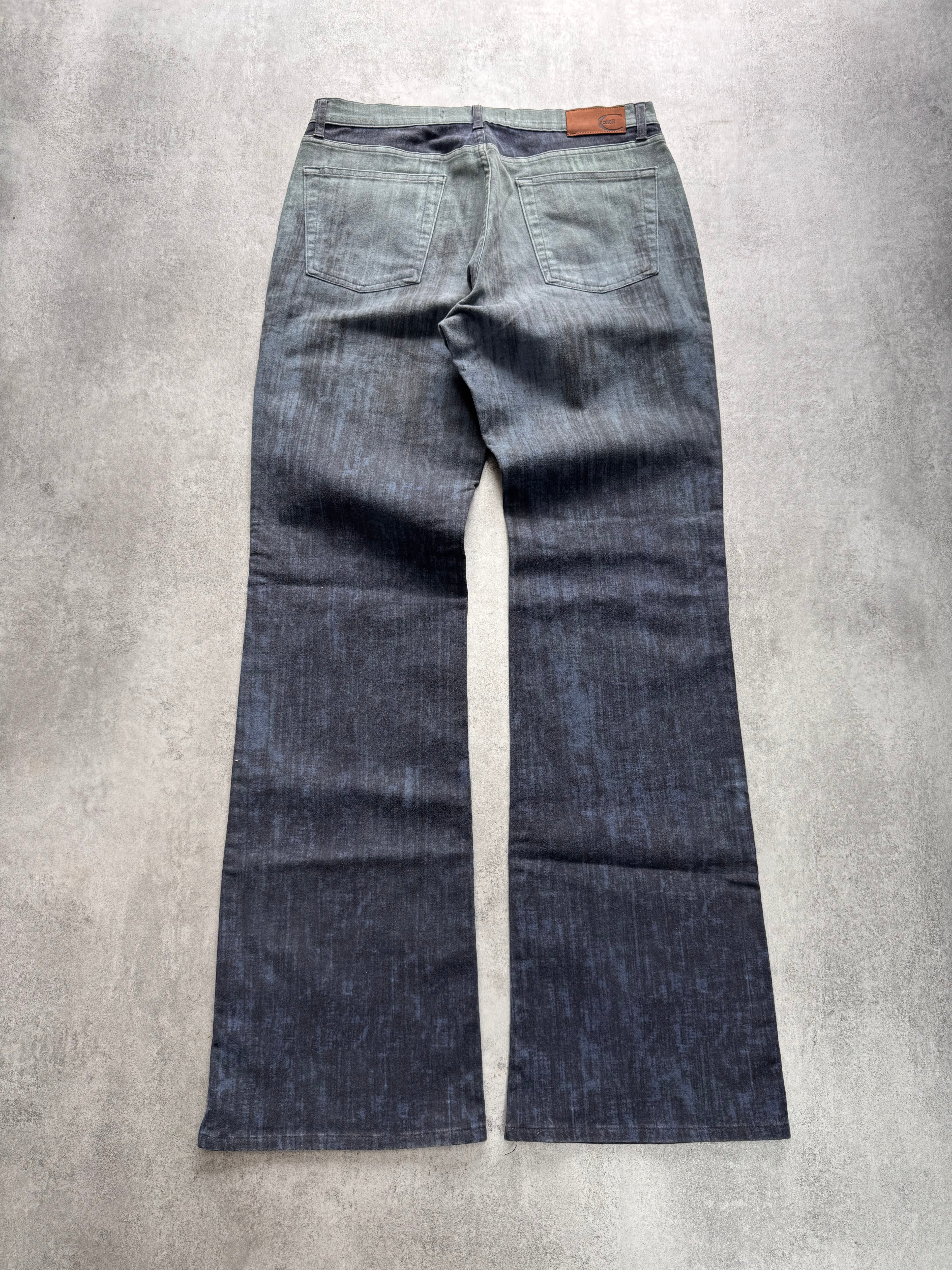 2000s Cavalli Elevation Disorder Blue Bootcut Pants
