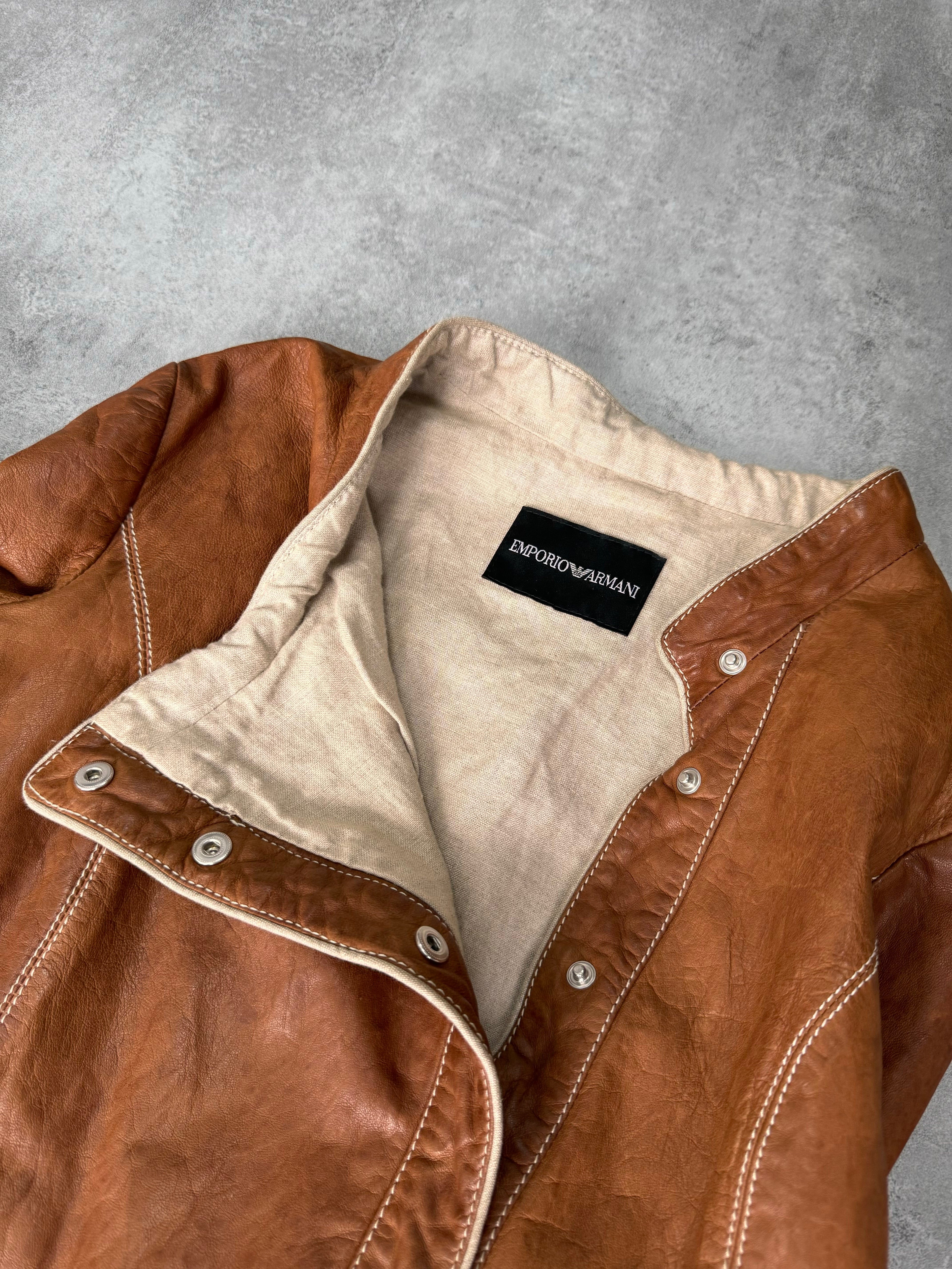 SS2009 Emporio Armani Asymmetrical Leather Jacket