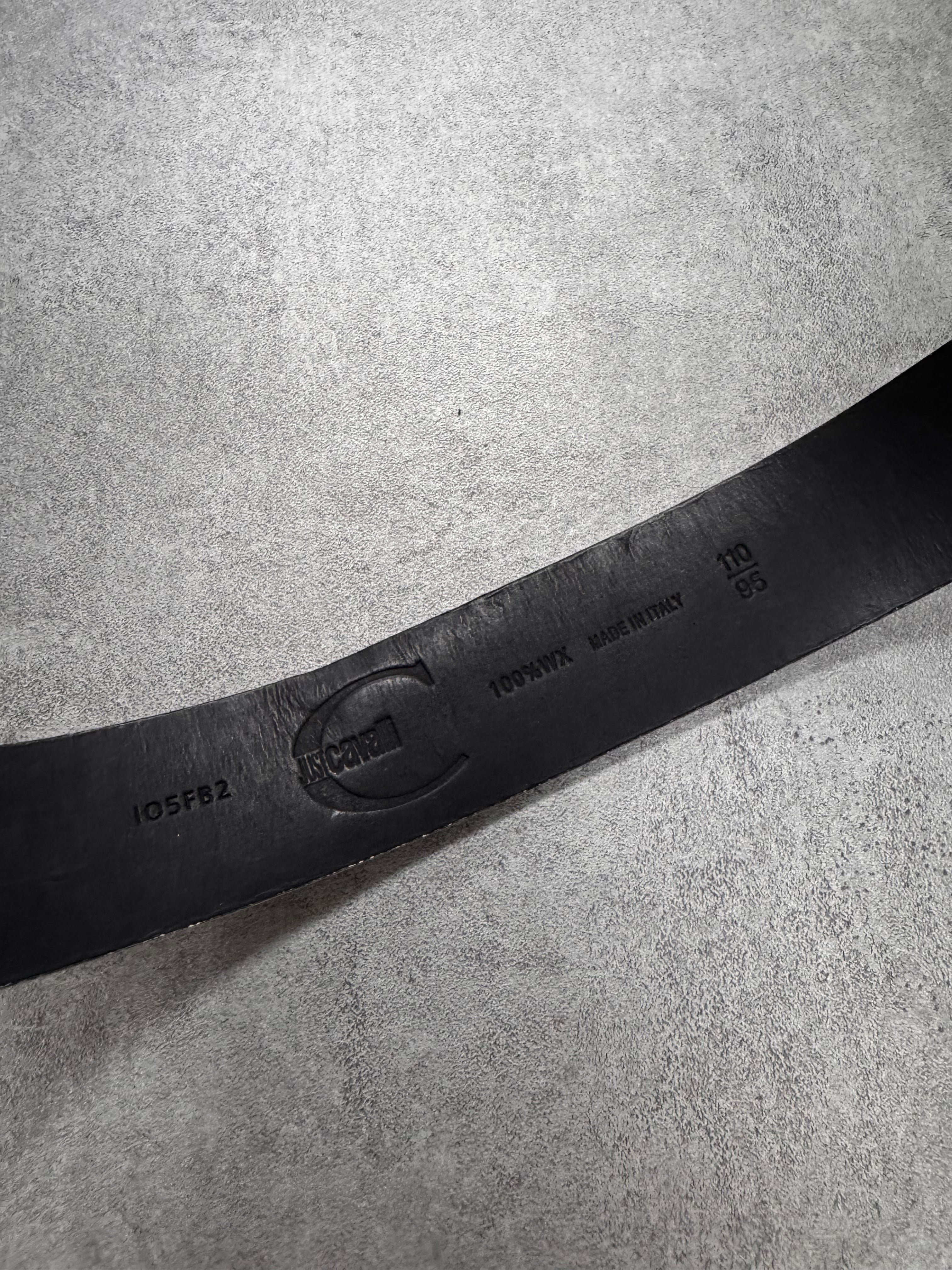 Cavalli White Pony Hair Leather Belt