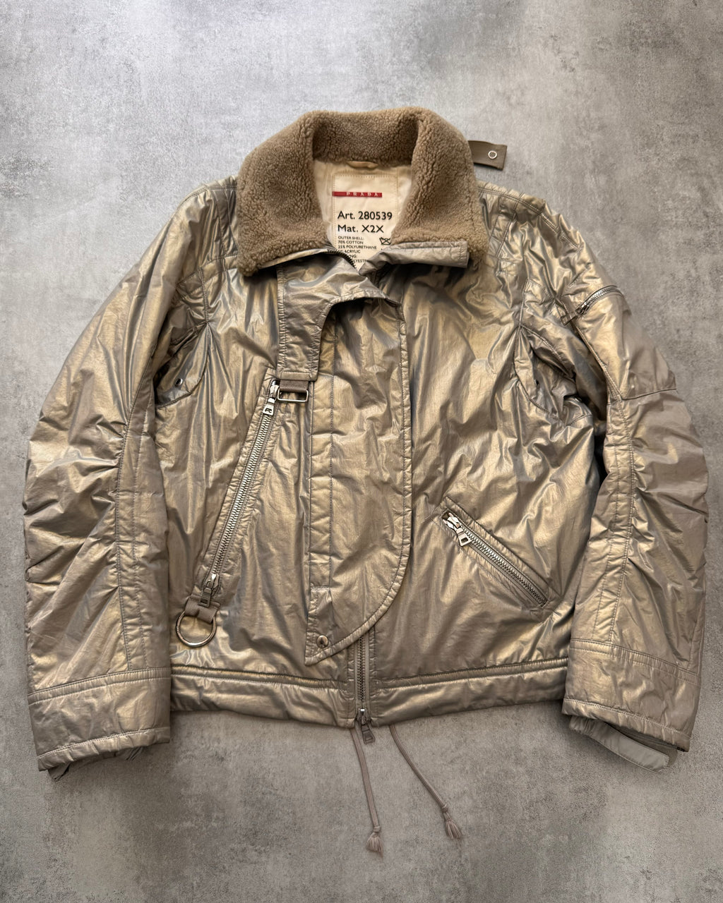 2000s Prada Ultimate Utility Ski Silver Jacket
