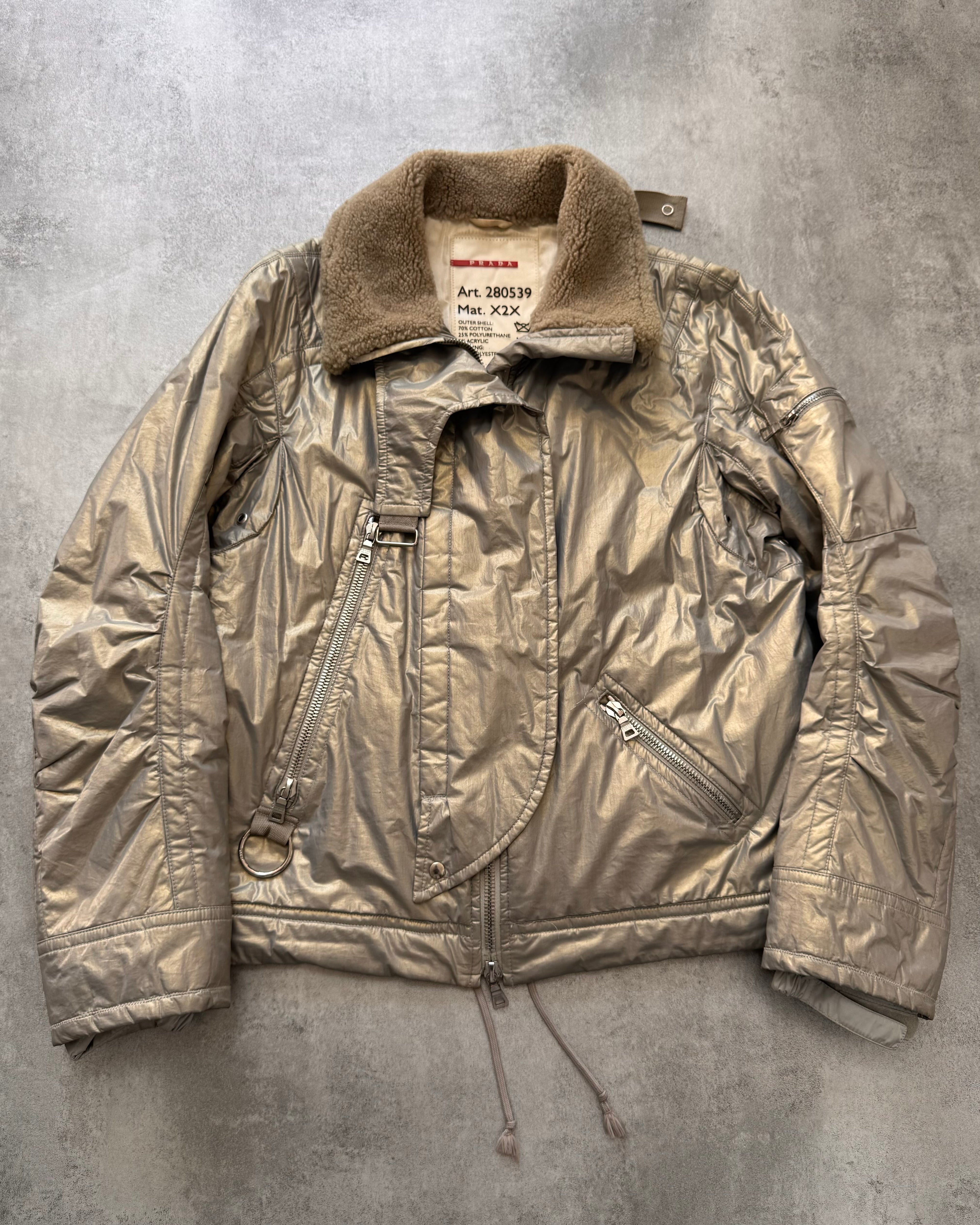 2000s Prada Ultimate Utility Ski Silver Jacket