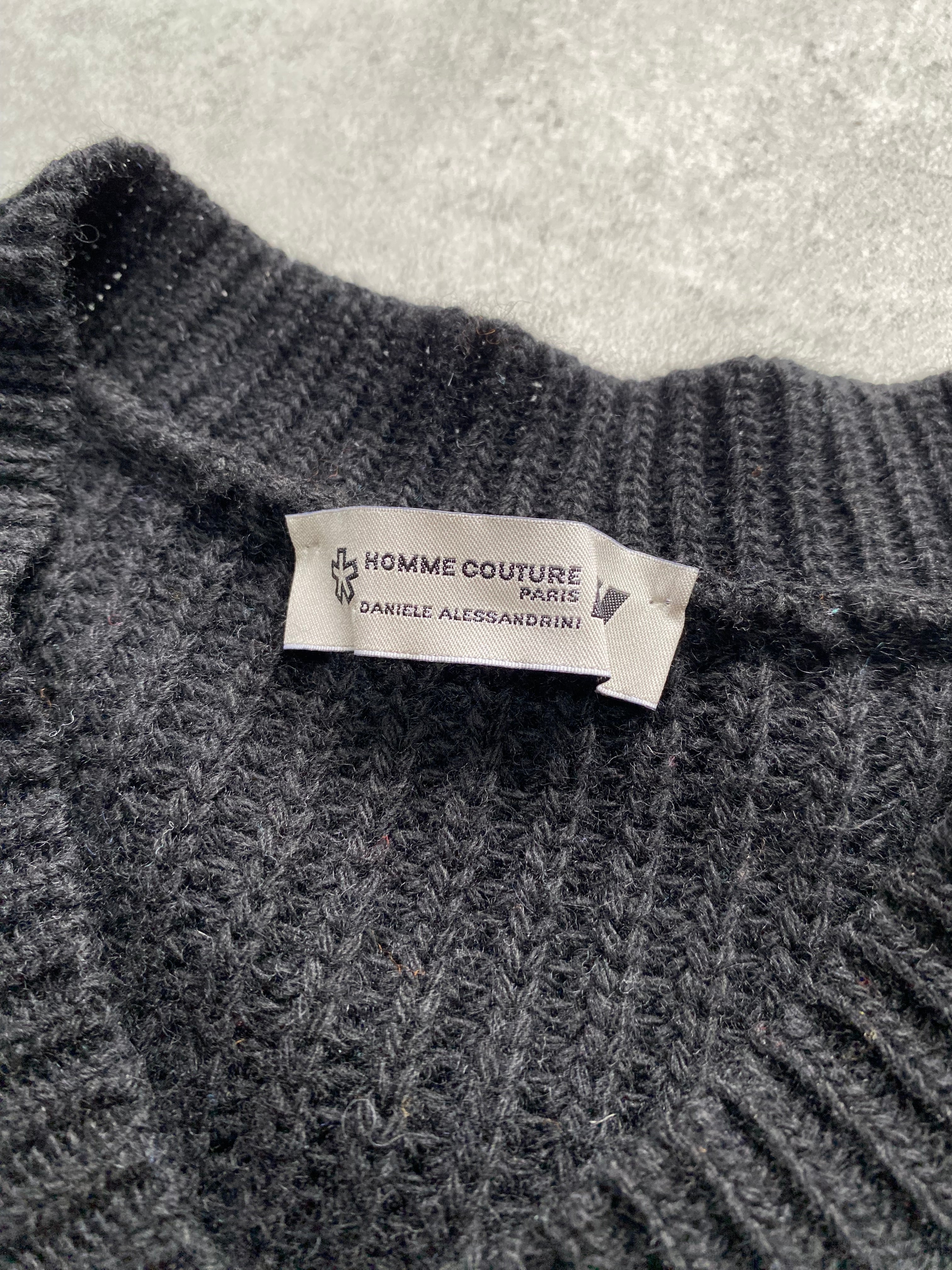 Daniele Alessandrini Destroyed Sleeveless Black Sweater