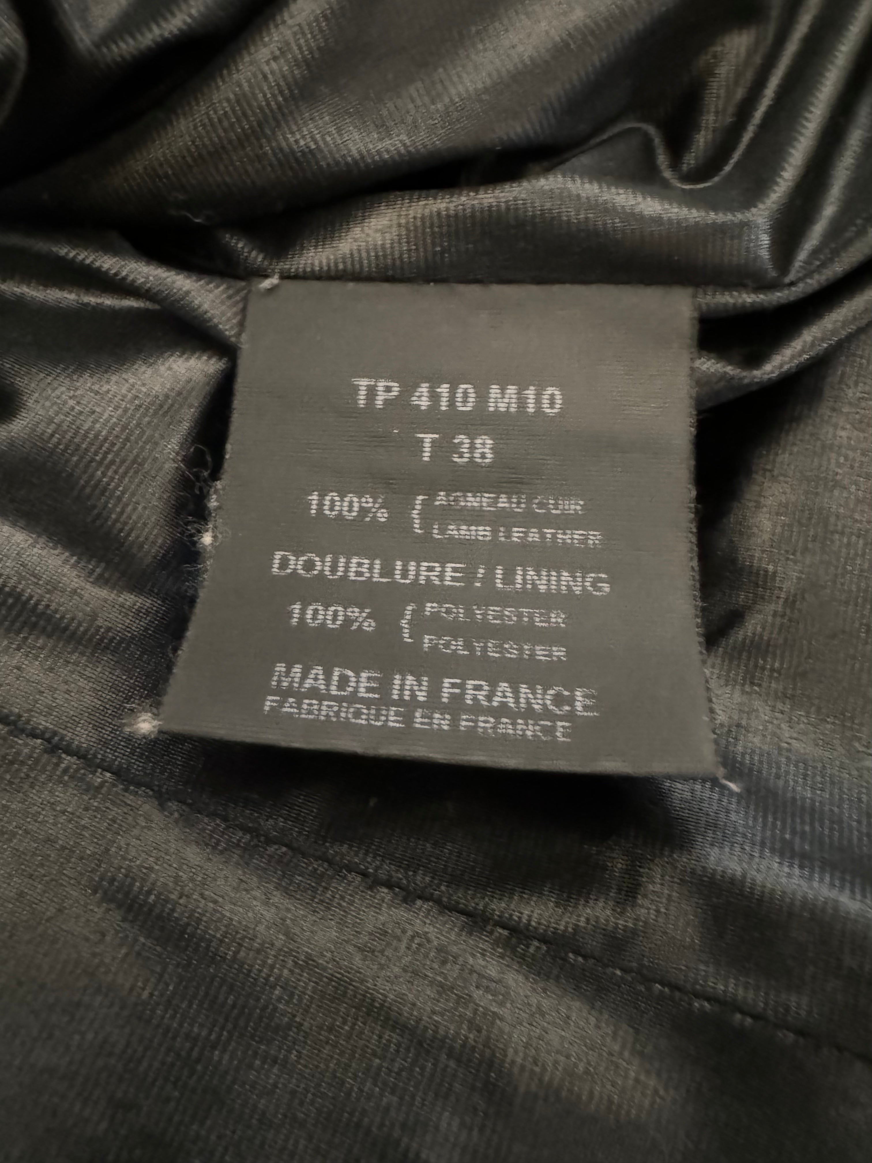 2000s Plein Sud ハイネックラムスキントレンチコート (XS/S)