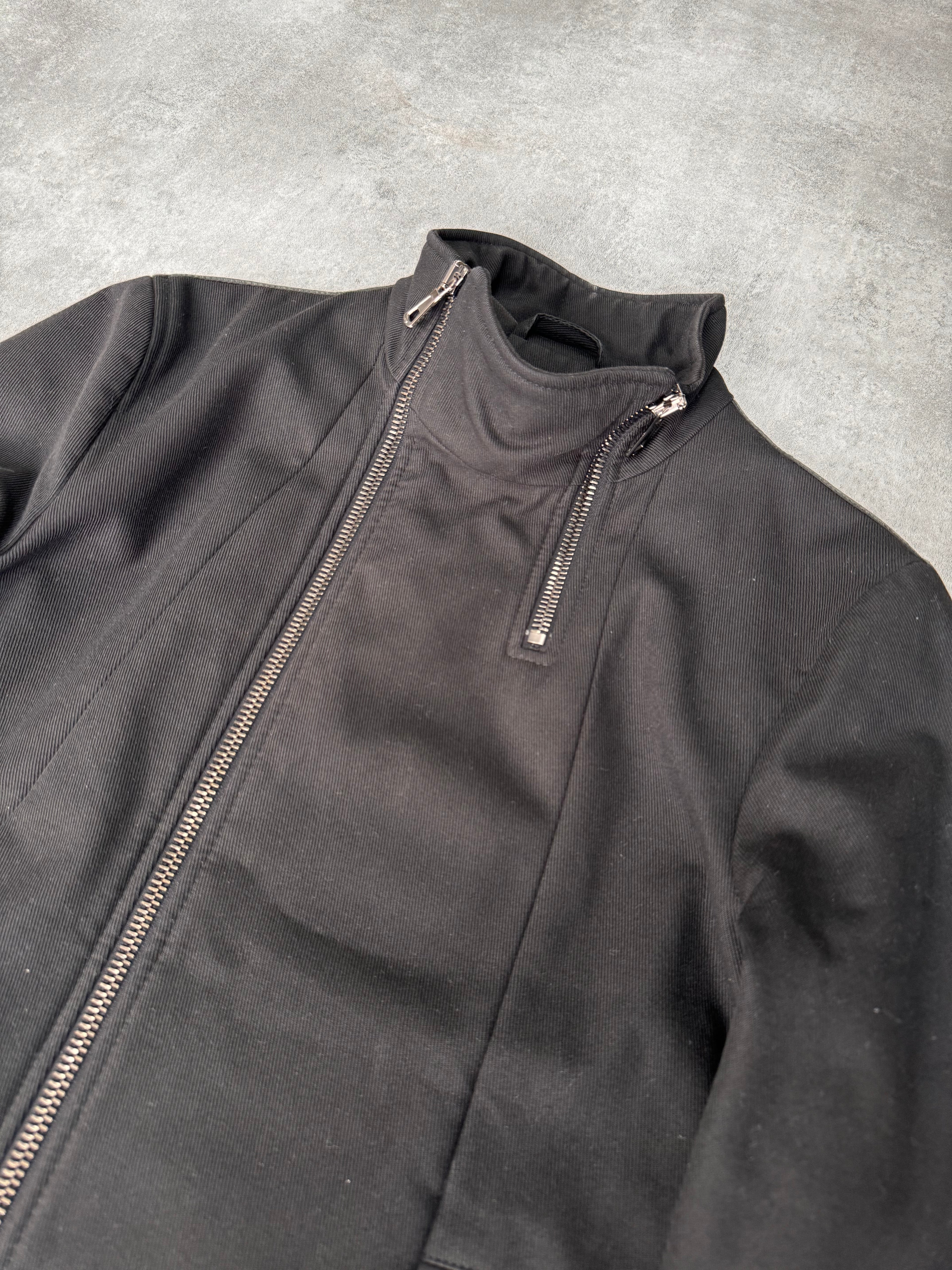 FW2012 Emporio Armani Asymmetrical Zip Biker Hybrid Jacket