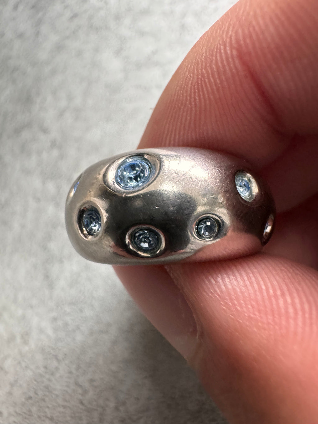 1980s Yves Saint Laurent Blue Gemstone Sterling Silver Ring