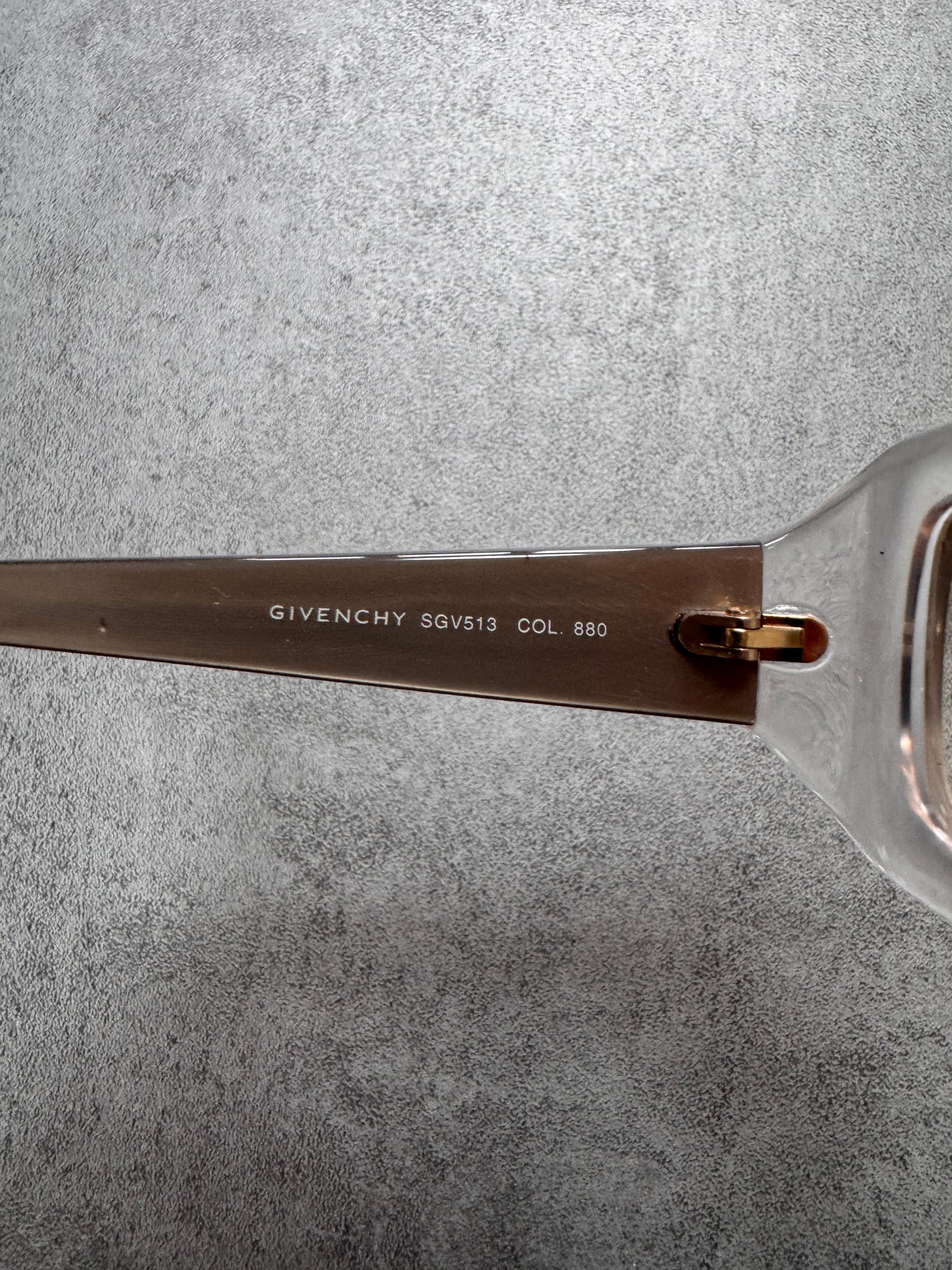 2000s Givenchy Transparent Rectangle Sunglasses