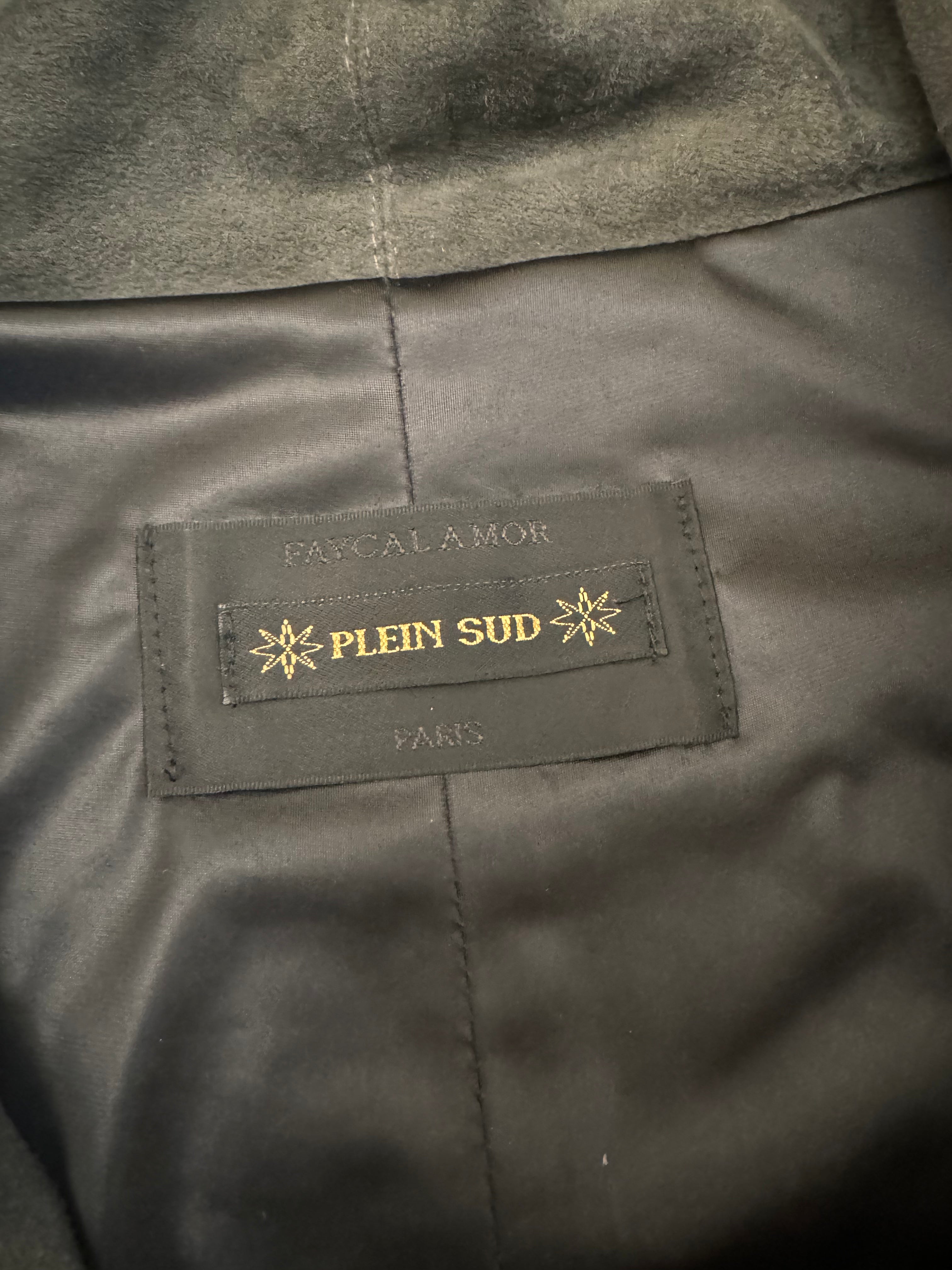 2000s Plein Sud Shadow Multi-Zip Asymmetrical Suede Jacket (XS/S)